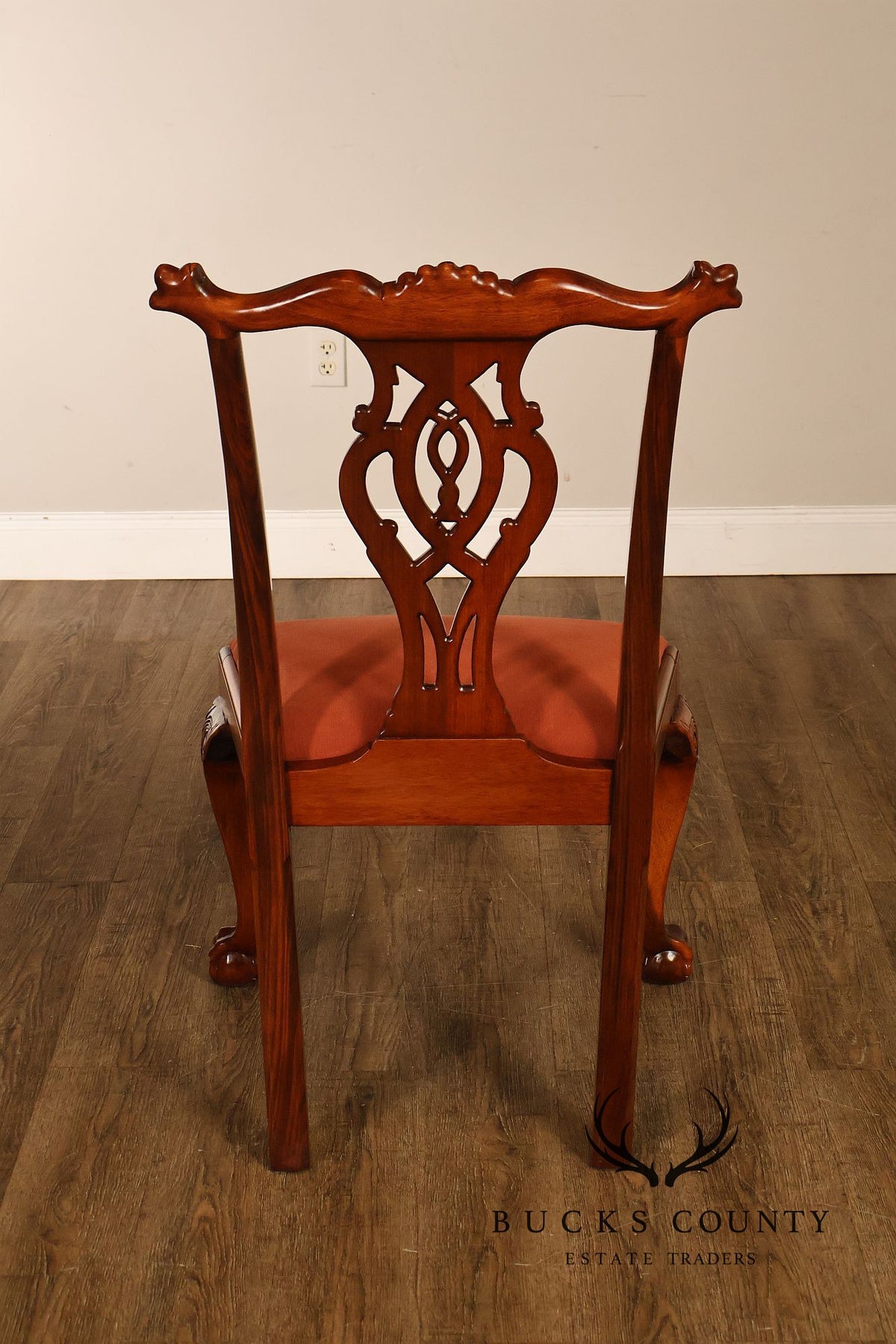 Chippendale Style Set Of 4 Carved Mahogany Side Dining Chairs
