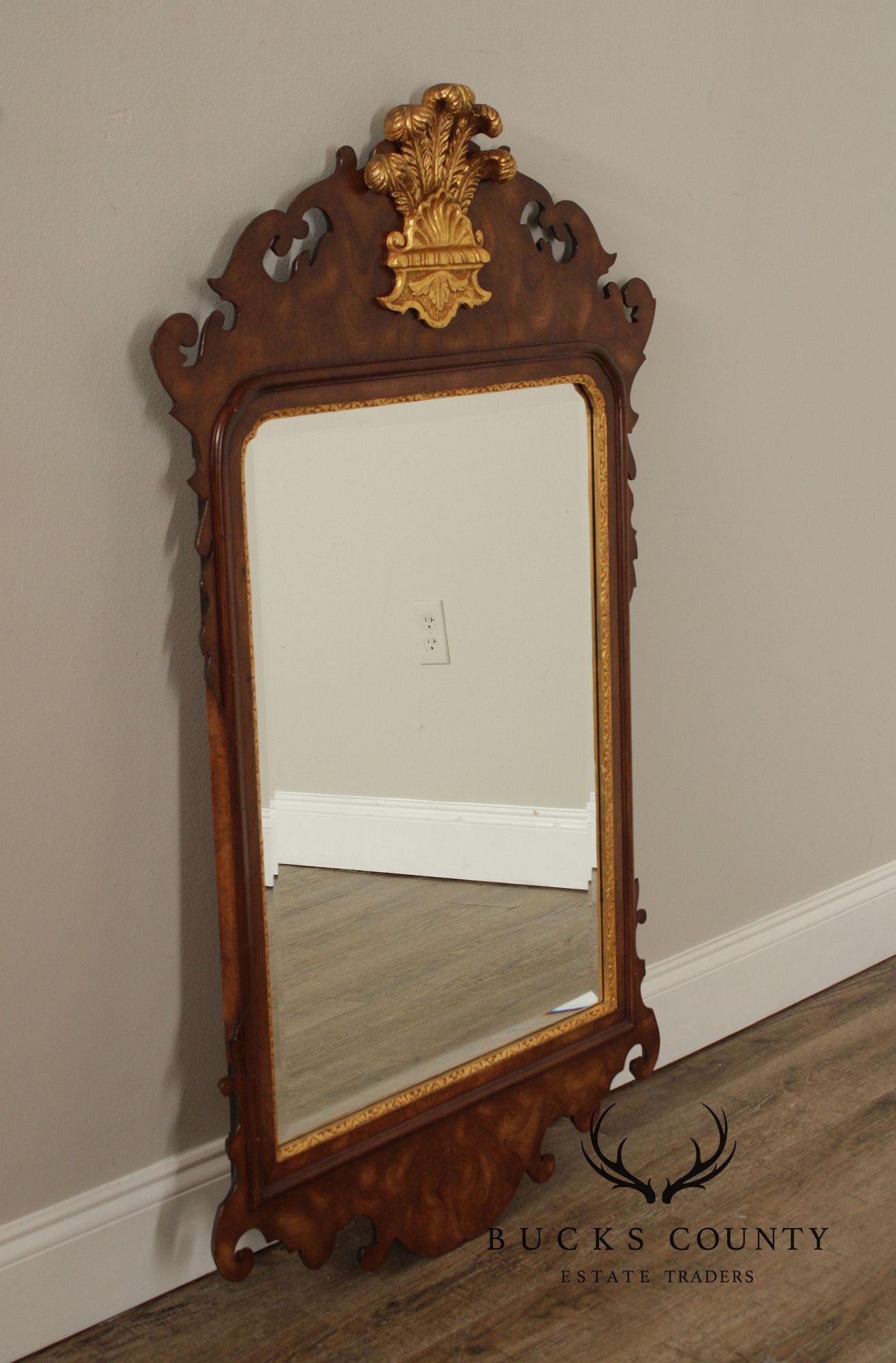 Friedman Brothers Colonial Williamsburg Burlwood Wall Mirror