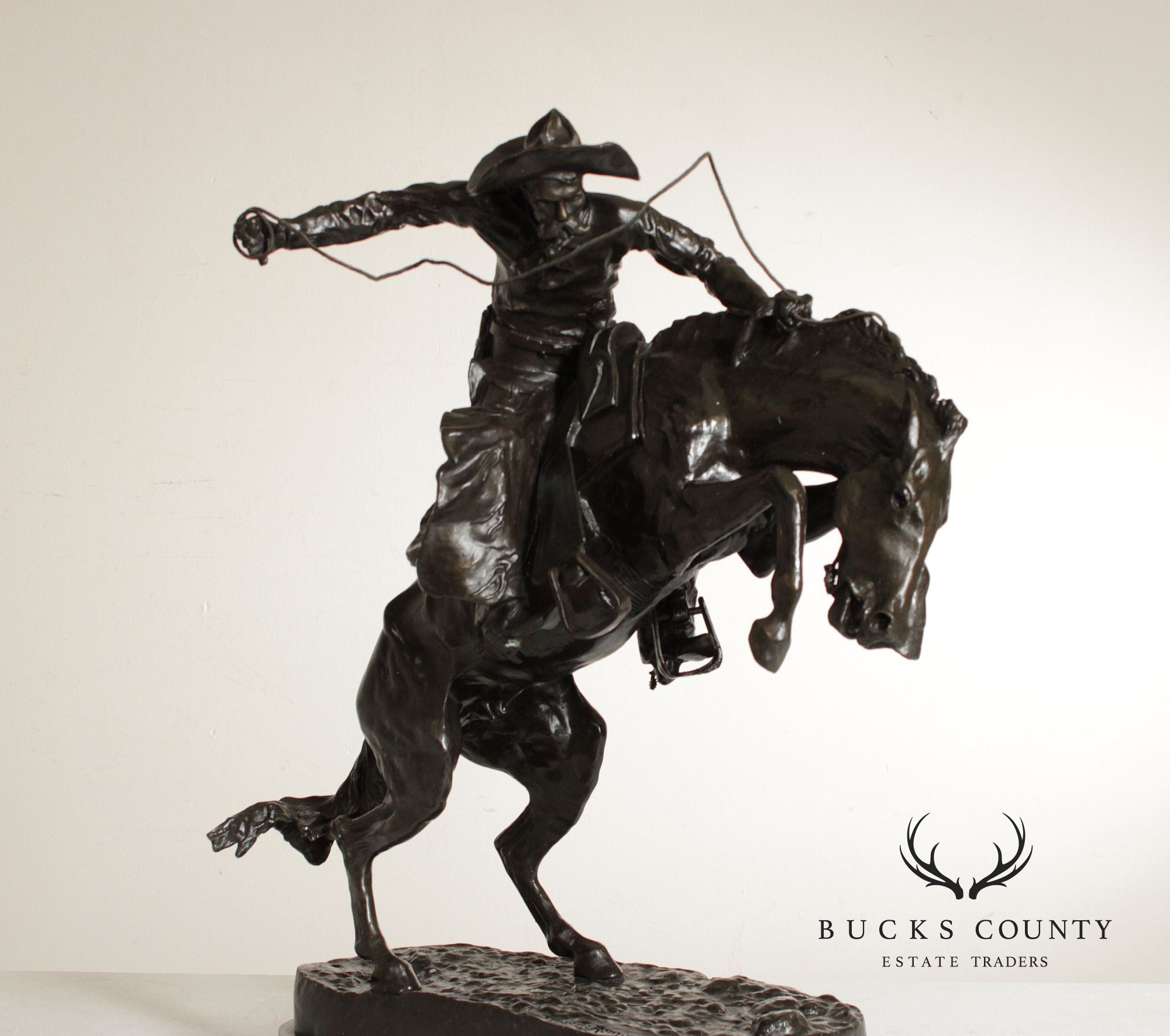 Frederic Remington Bronze Sculpture, 'Bronco Buster'