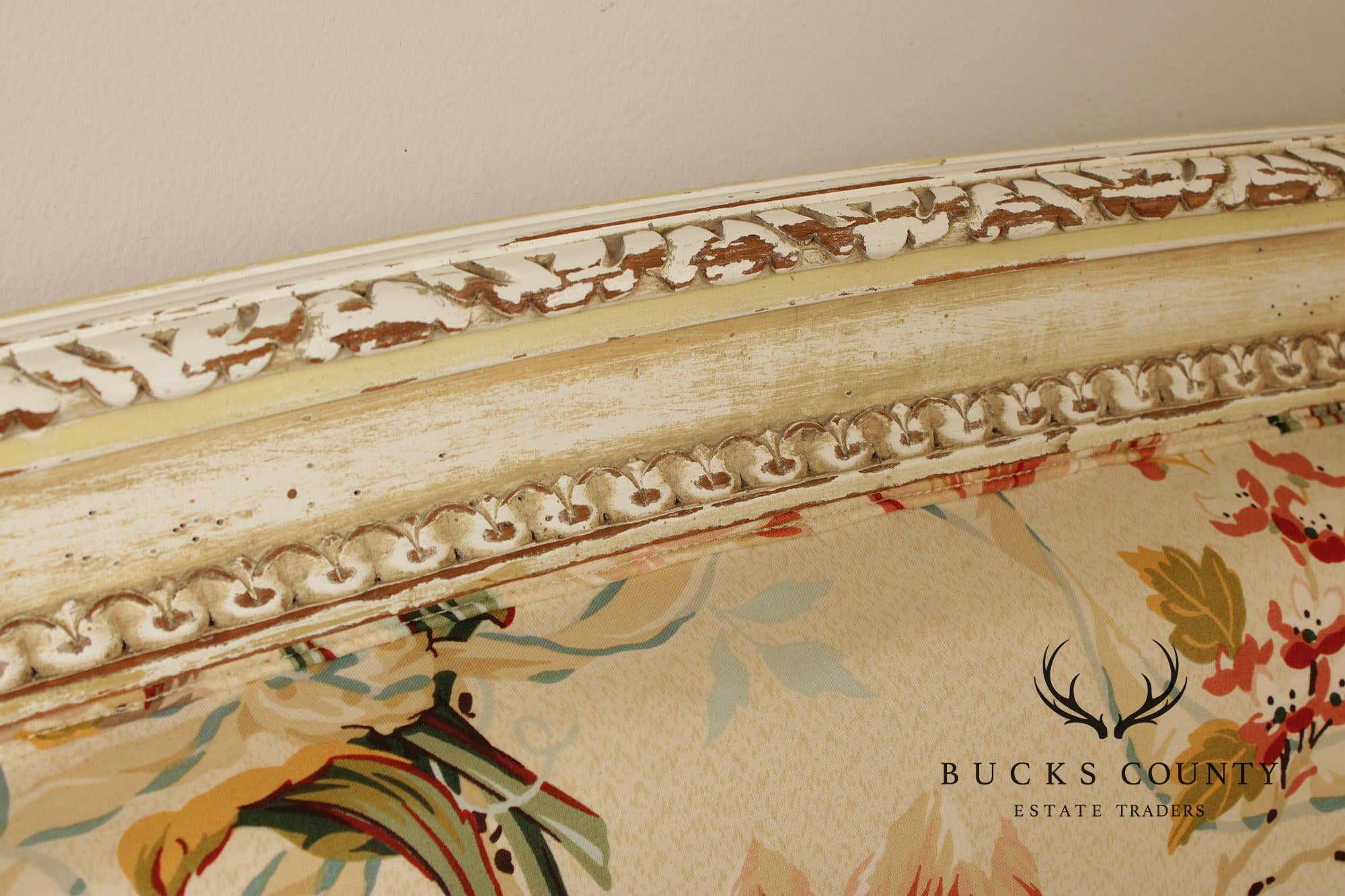 French Louis XVI Style Upholstered King Headboard