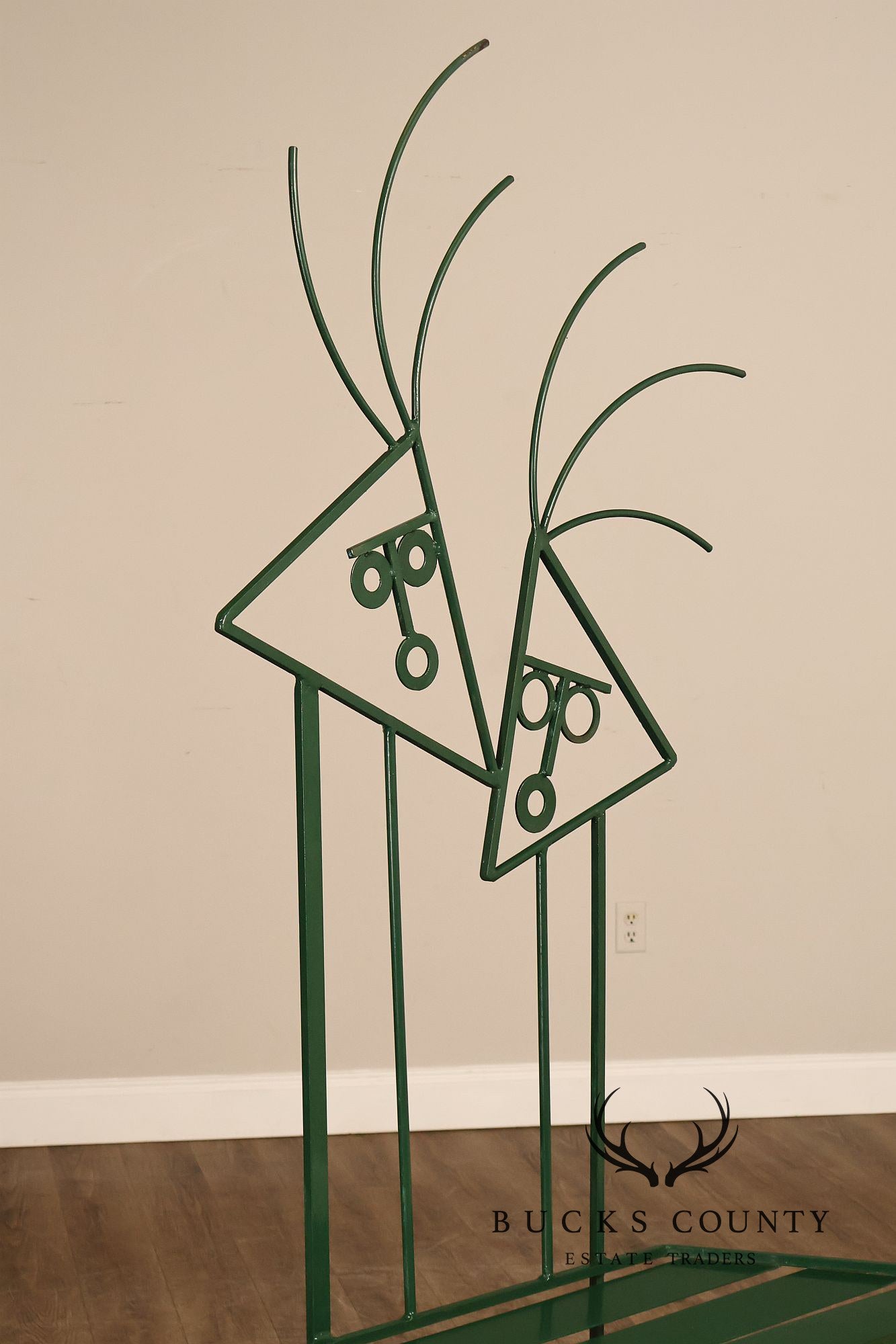W. Travis 1998 “Sisters” Painted Metal Sculpture Bench