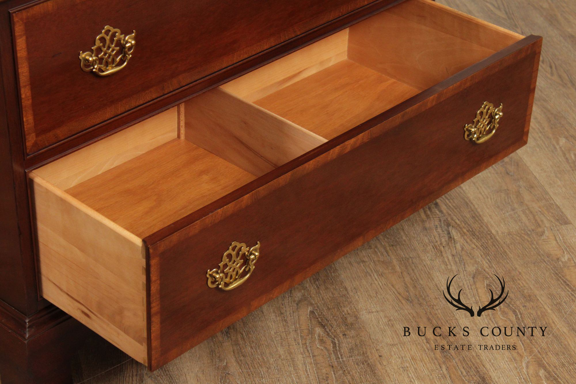 Hickory Furniture Inlaid Mahogany Chippendale Style Tall Chest of Drawers
