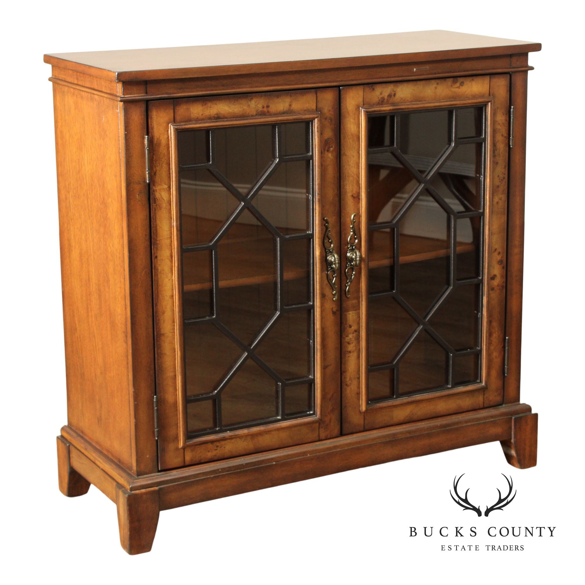 Georgian Style Two-Door Bookcase Display Cabinet