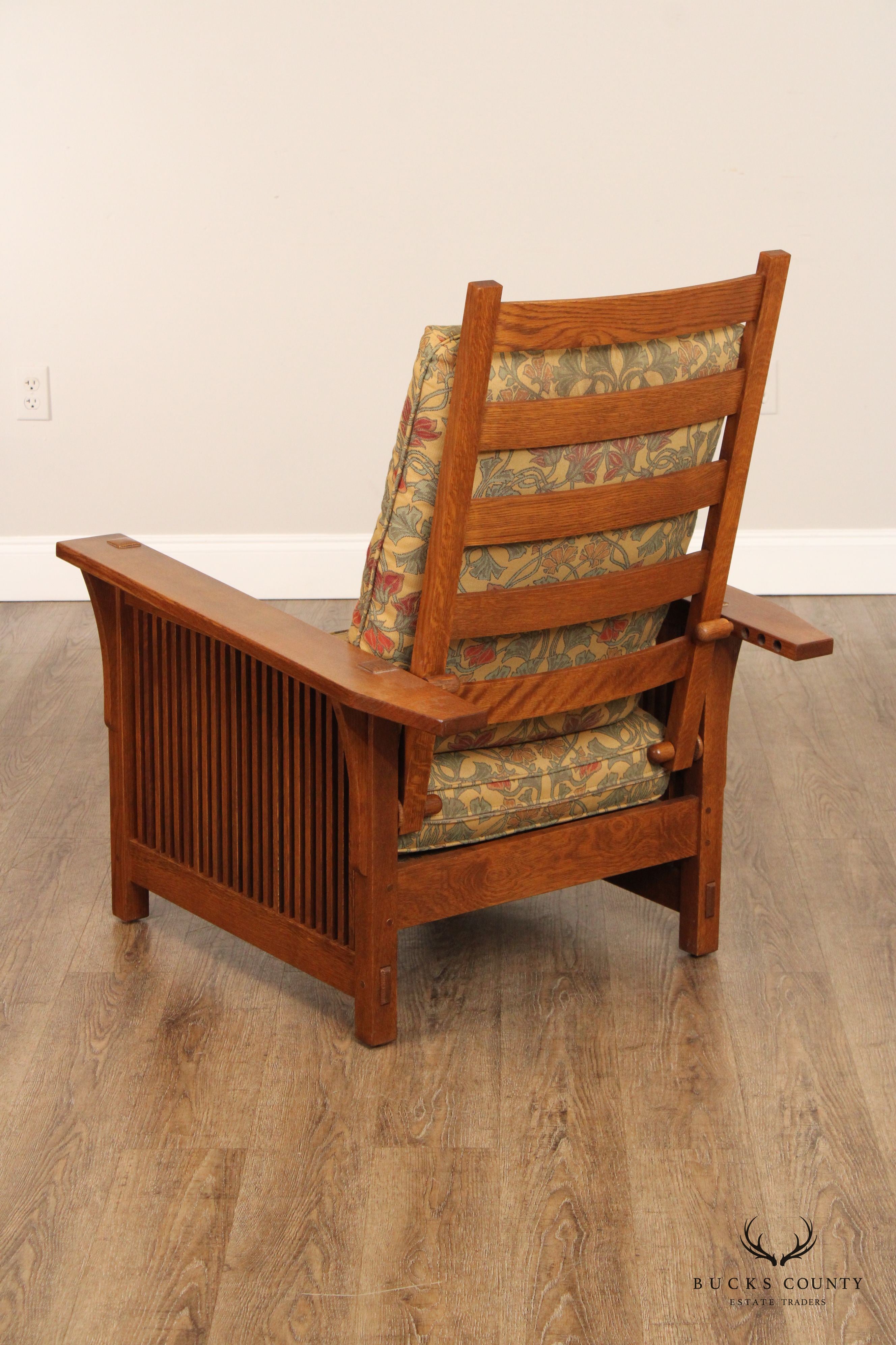 Stickley Mission Collection Oak Compact Spindle Morris Chair