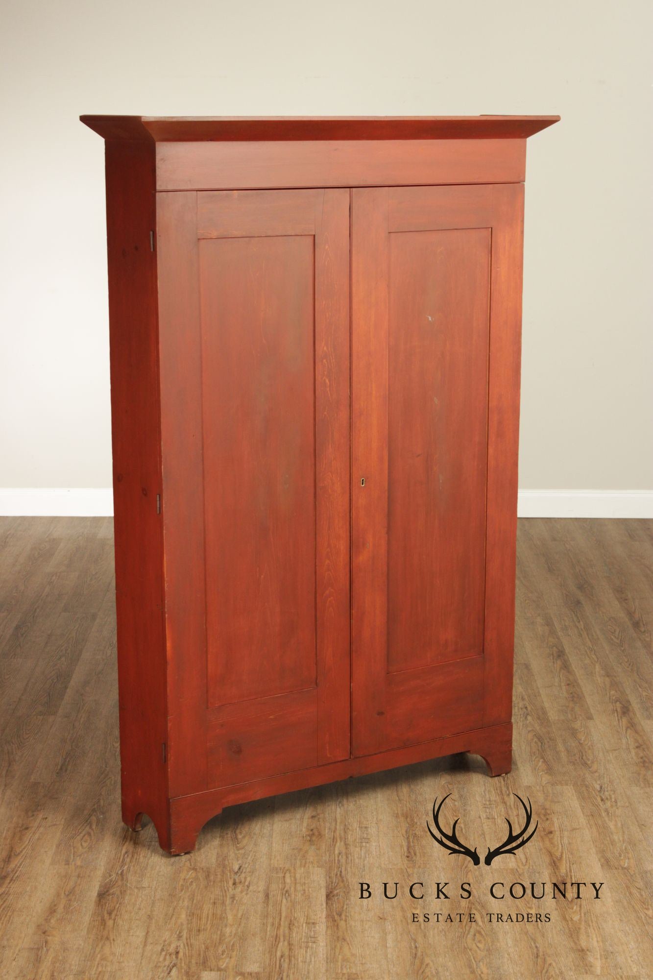 Antique American Farmhouse Painted Softwood Cupboard