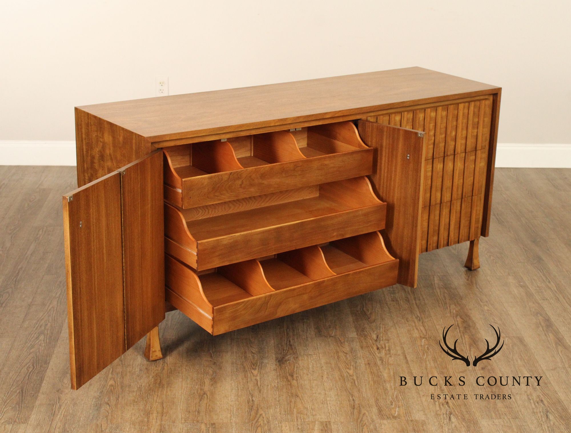 John Widdicomb Mid Century Modern Walnut Long Dresser