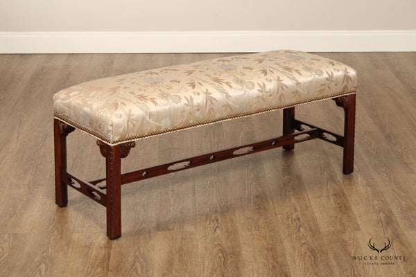 Southwood Chippendale Style Carved Mahogany Window Bench