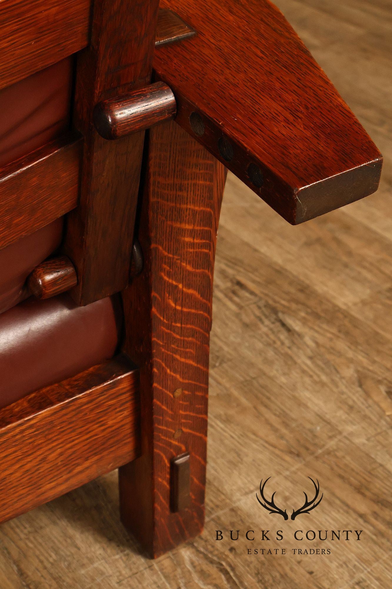 Antique Gustav Stickley No. 369 Mission Oak Reclining Morris Chair