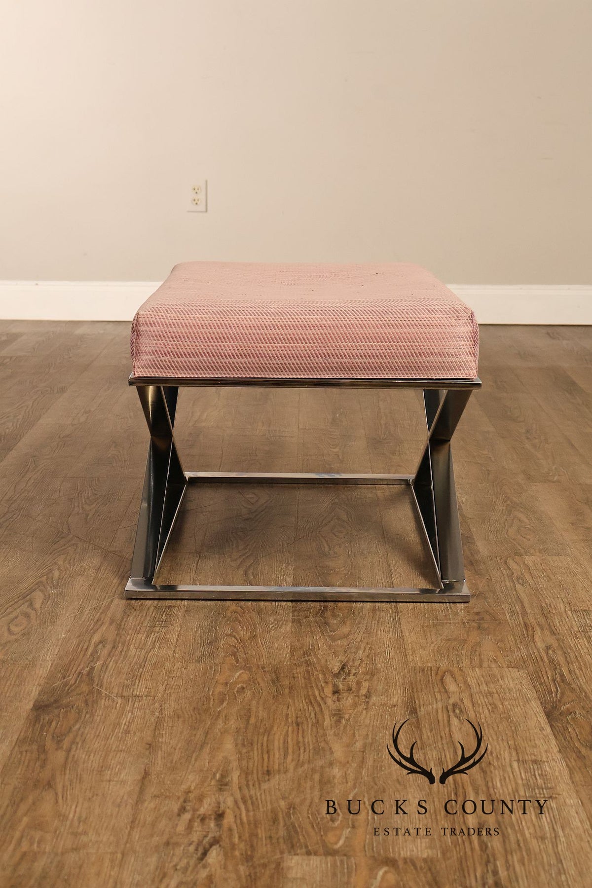 Milo Baughman Chrome X-Base Bench