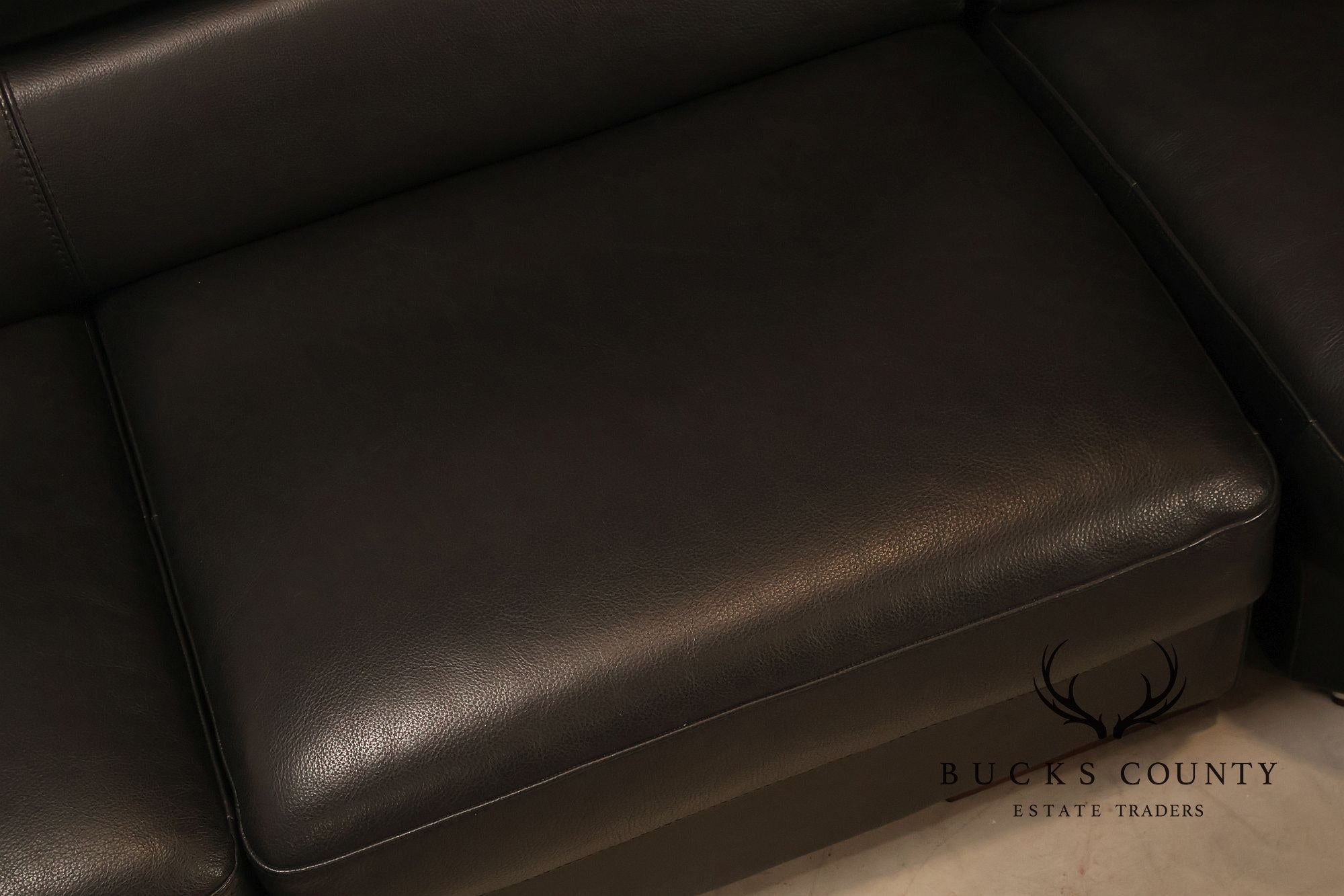 Italian Homes Contemporary Black Leather Sectional Sofa