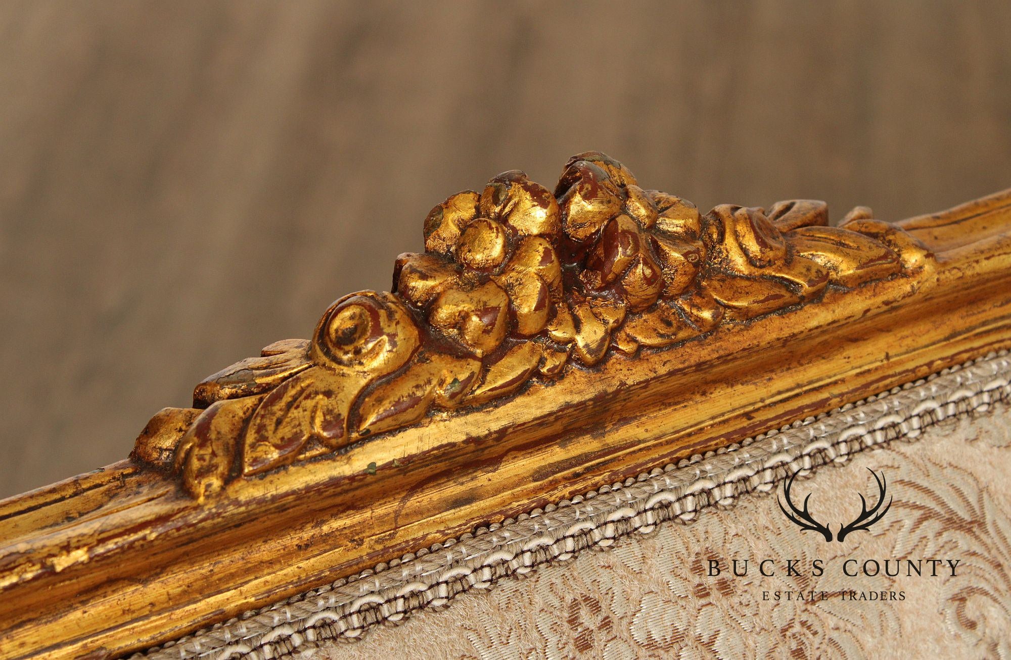 French Louis XV Style Carved Giltwood Sofa