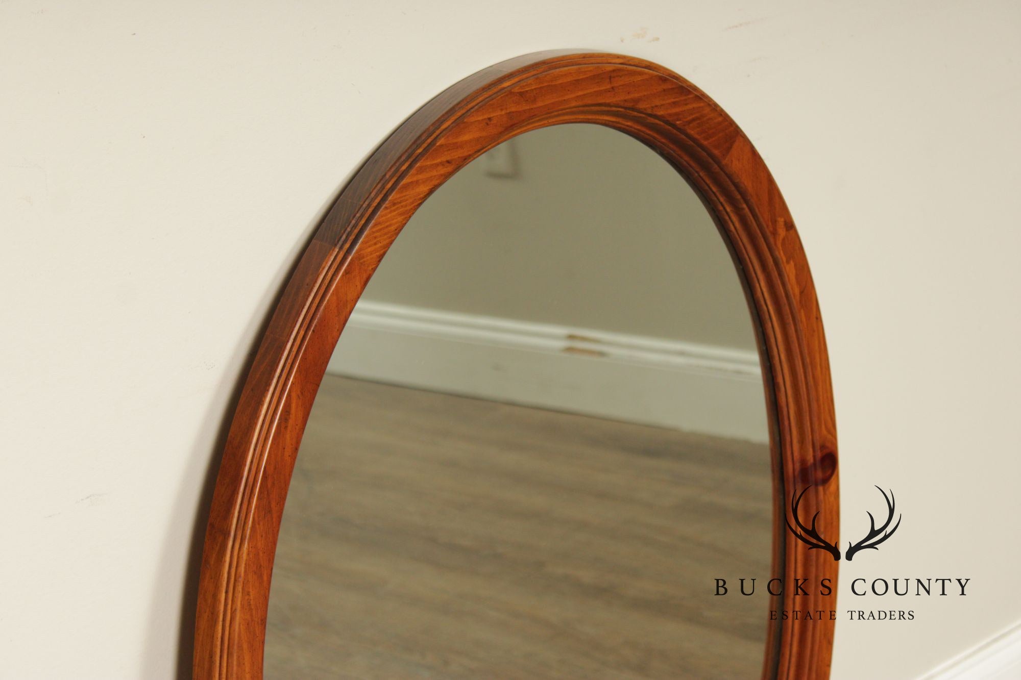 Ethan Allen Vintage Oval Pine Wall Mirror
