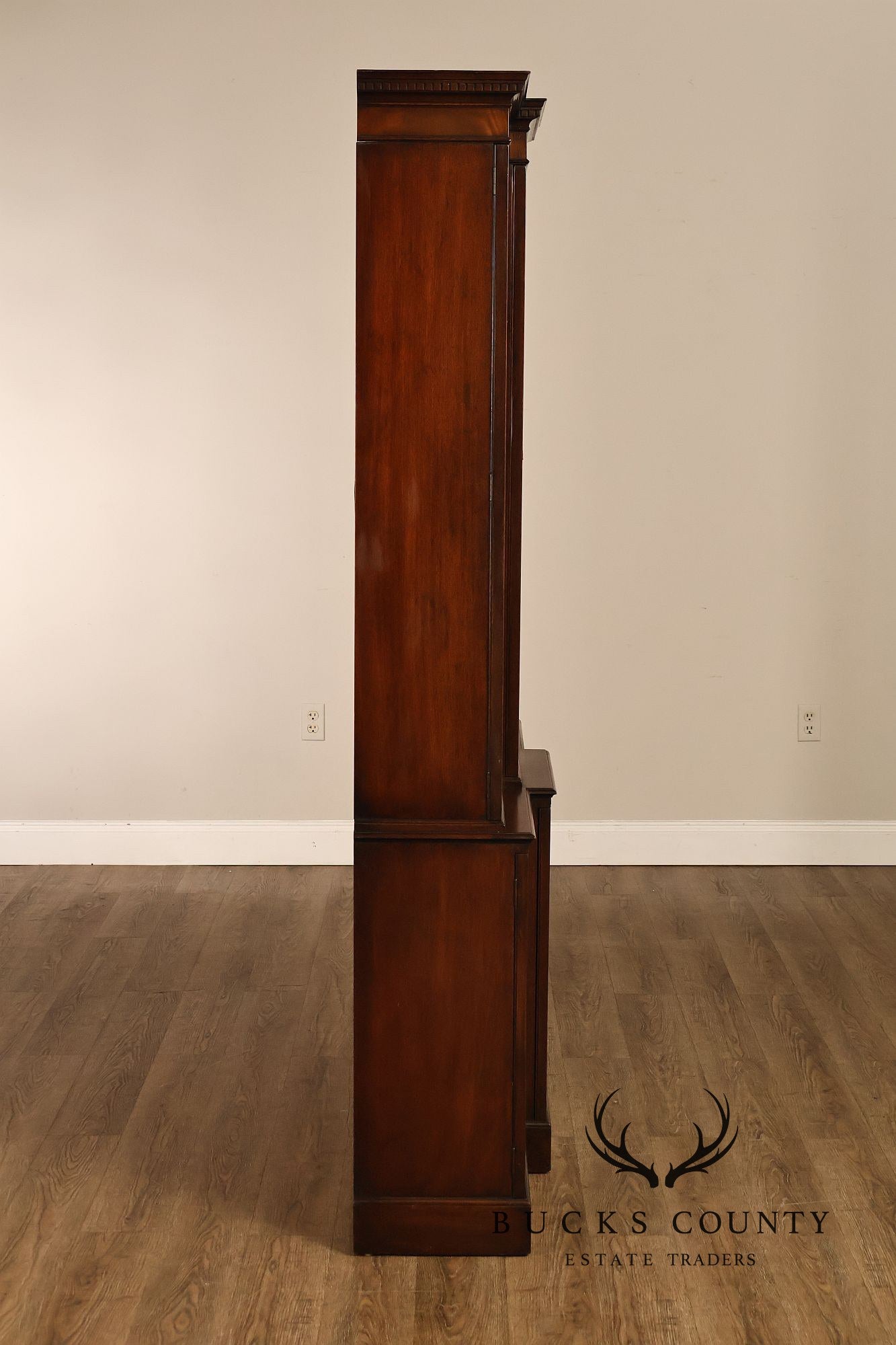 Baker Georgian Style Mahogany Breakfront Bookcase