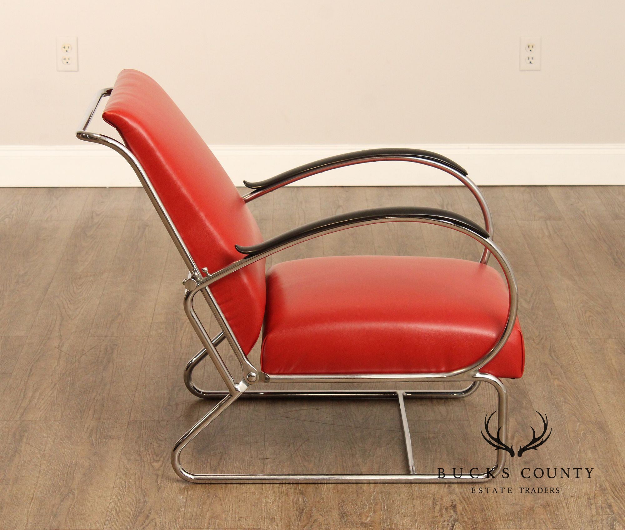 Gispen Art Deco Style Chrome Reclining '401' Lounge Chair