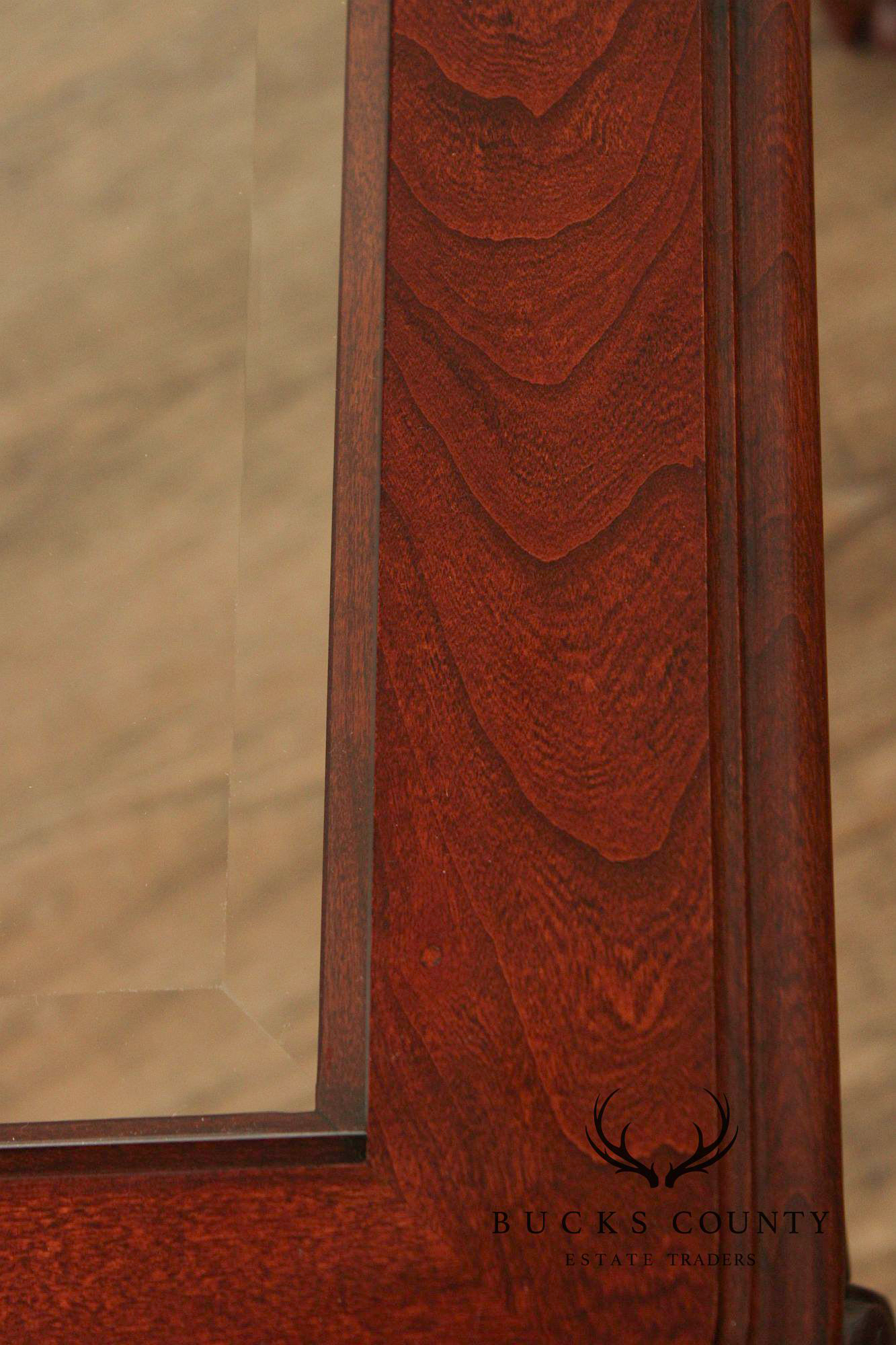 Georgian Style Glass Top Cherry Side Table