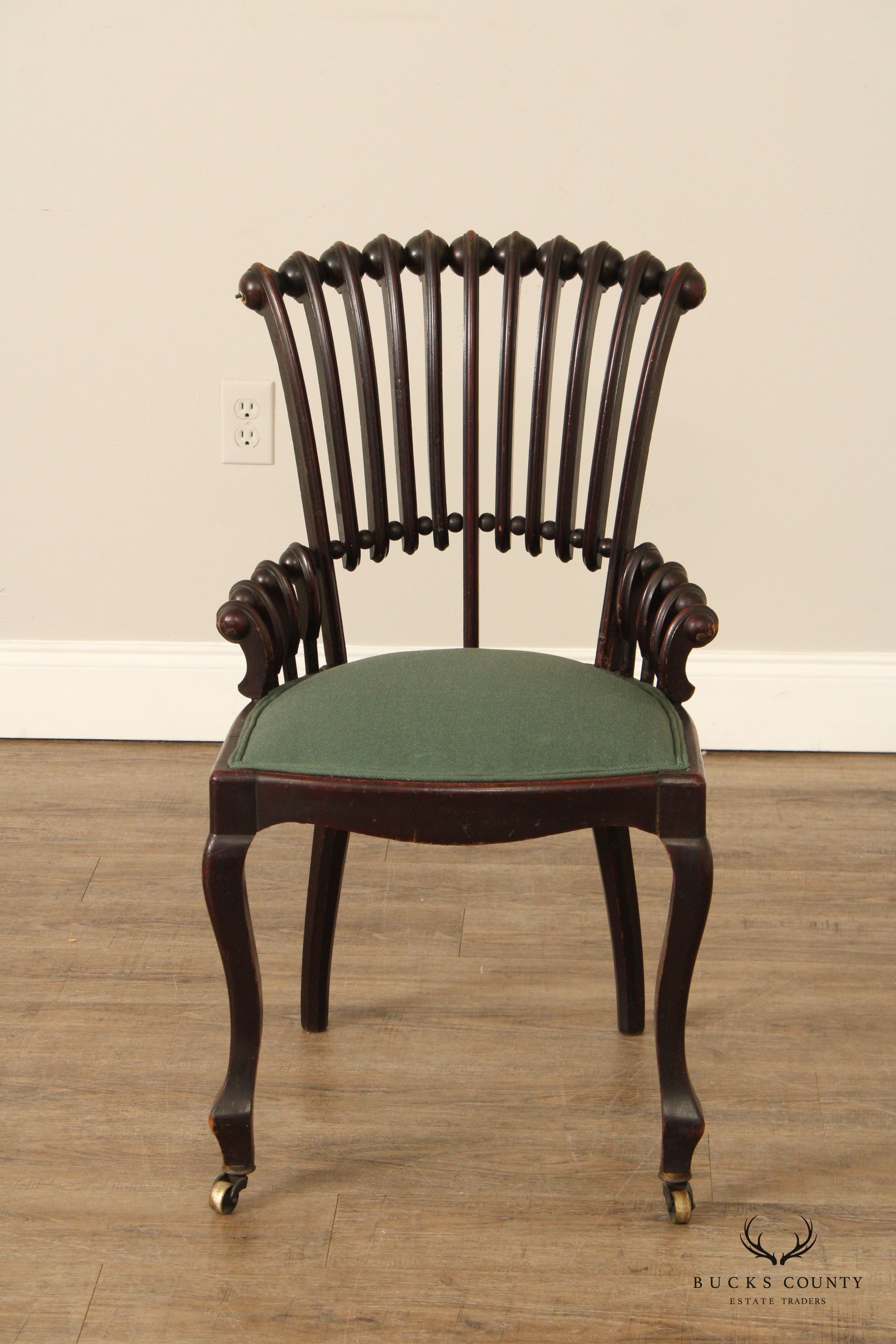 Hunzinger Antique Carved Mahogany 'Lollipop' Side Chair