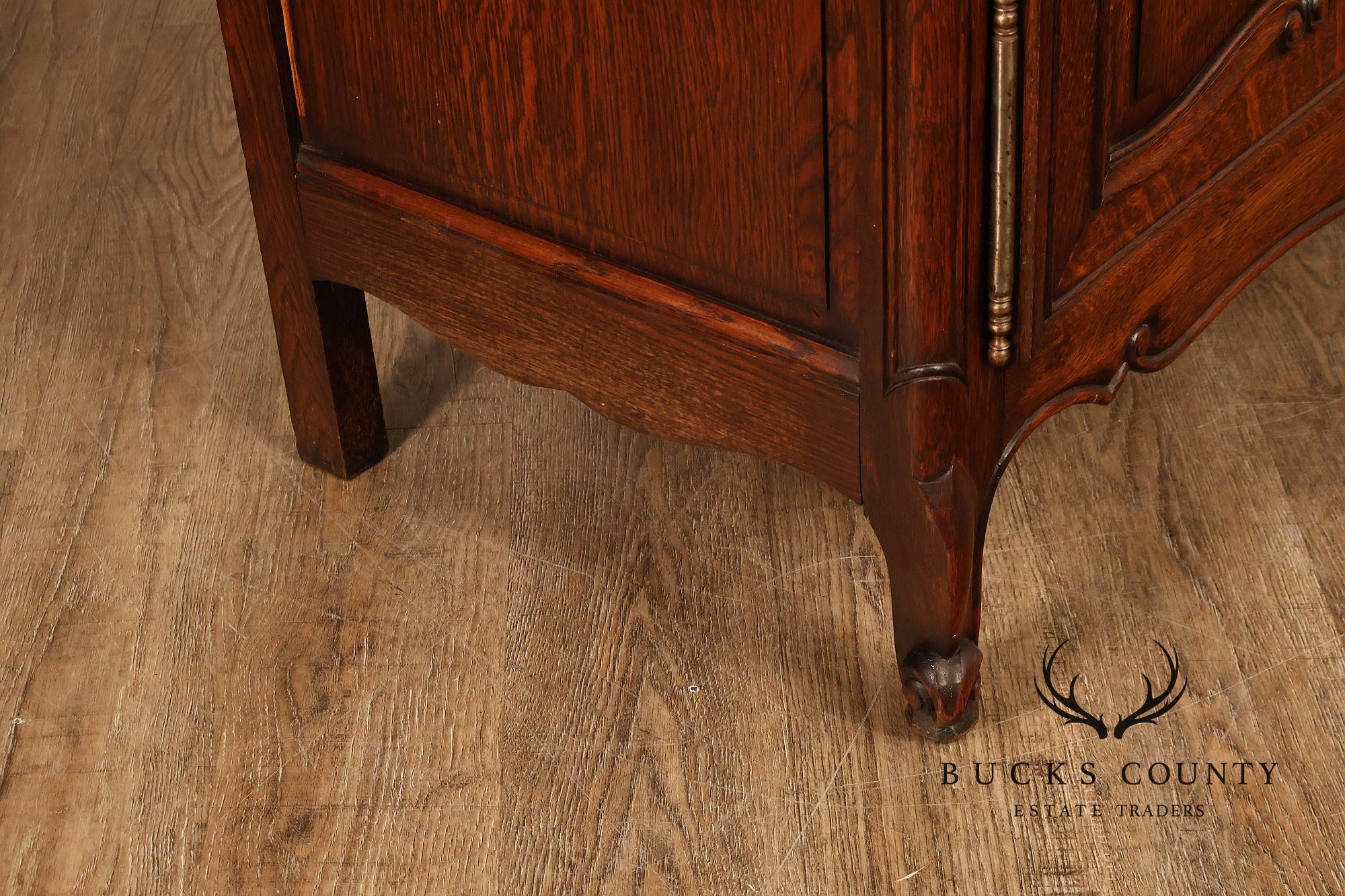 Antique Country French Louis XV Style Oak Buffet Sideboard