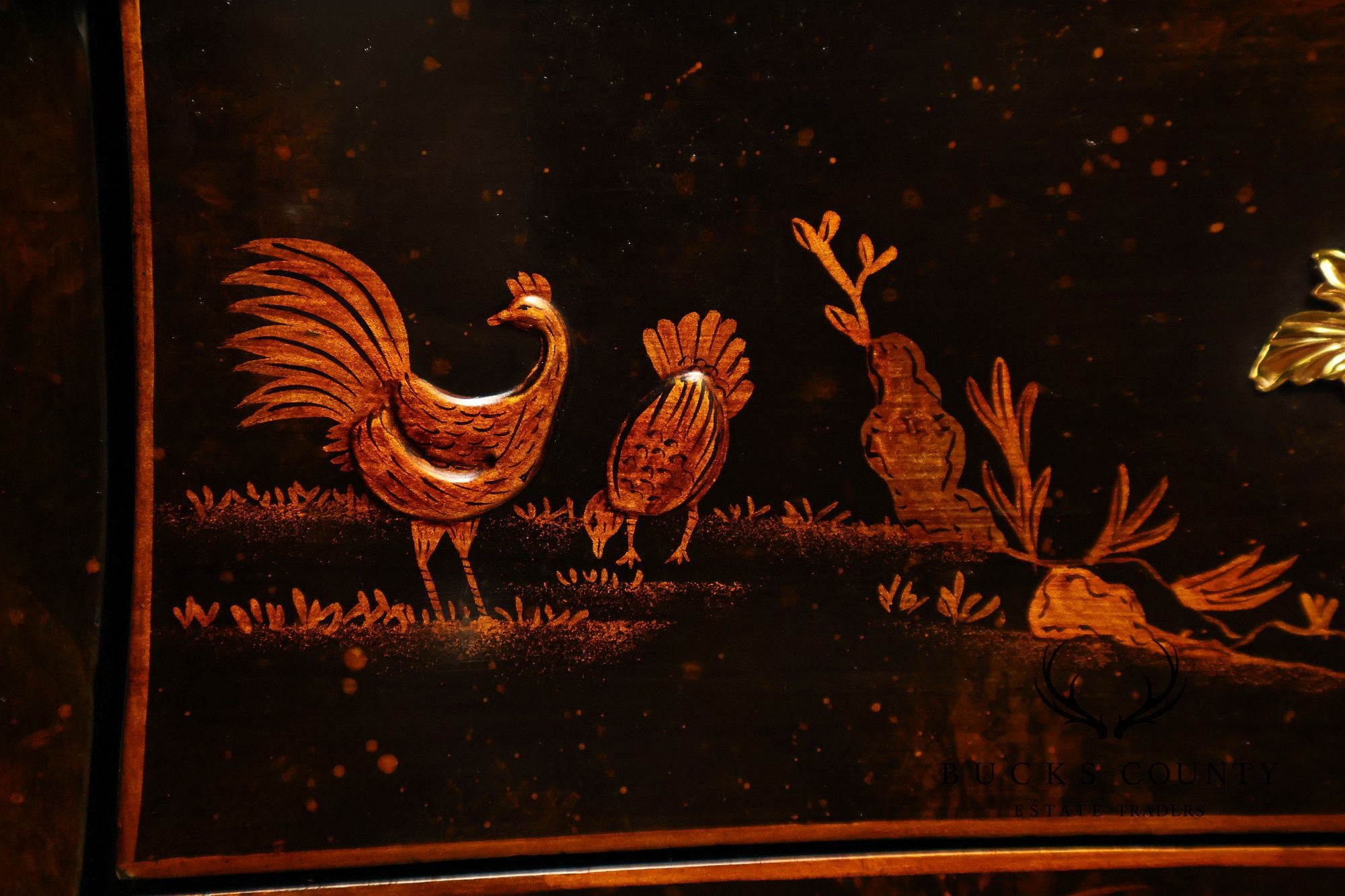 Maitland Smith Chinoiserie Hand Painted Bombe Chest