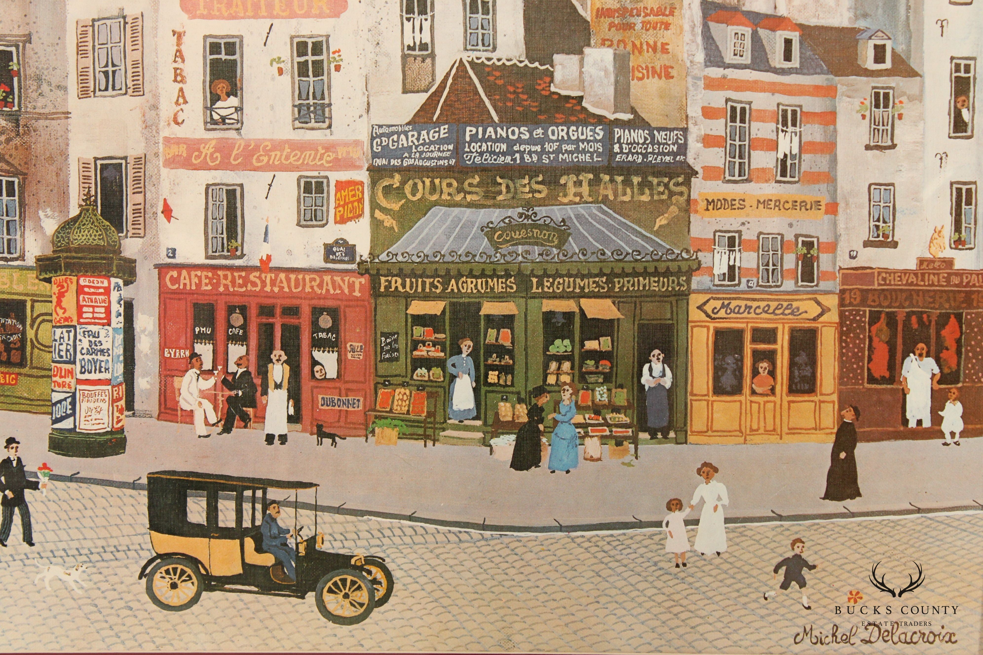 Michel Delacroix 'Les Halles' Framed Colored Lithograph