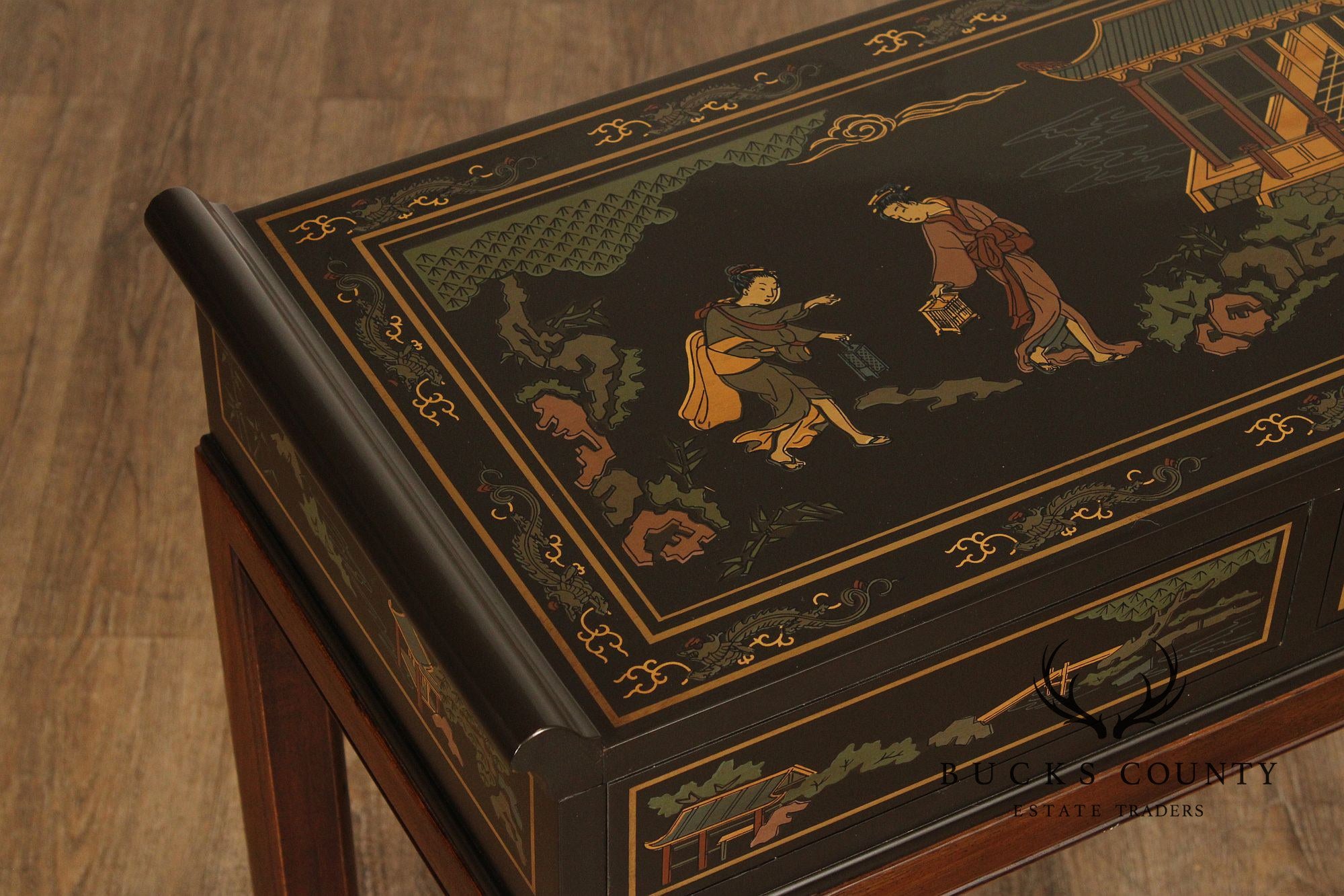 Drexel Heritage Chinoiserie Decorated Console Table