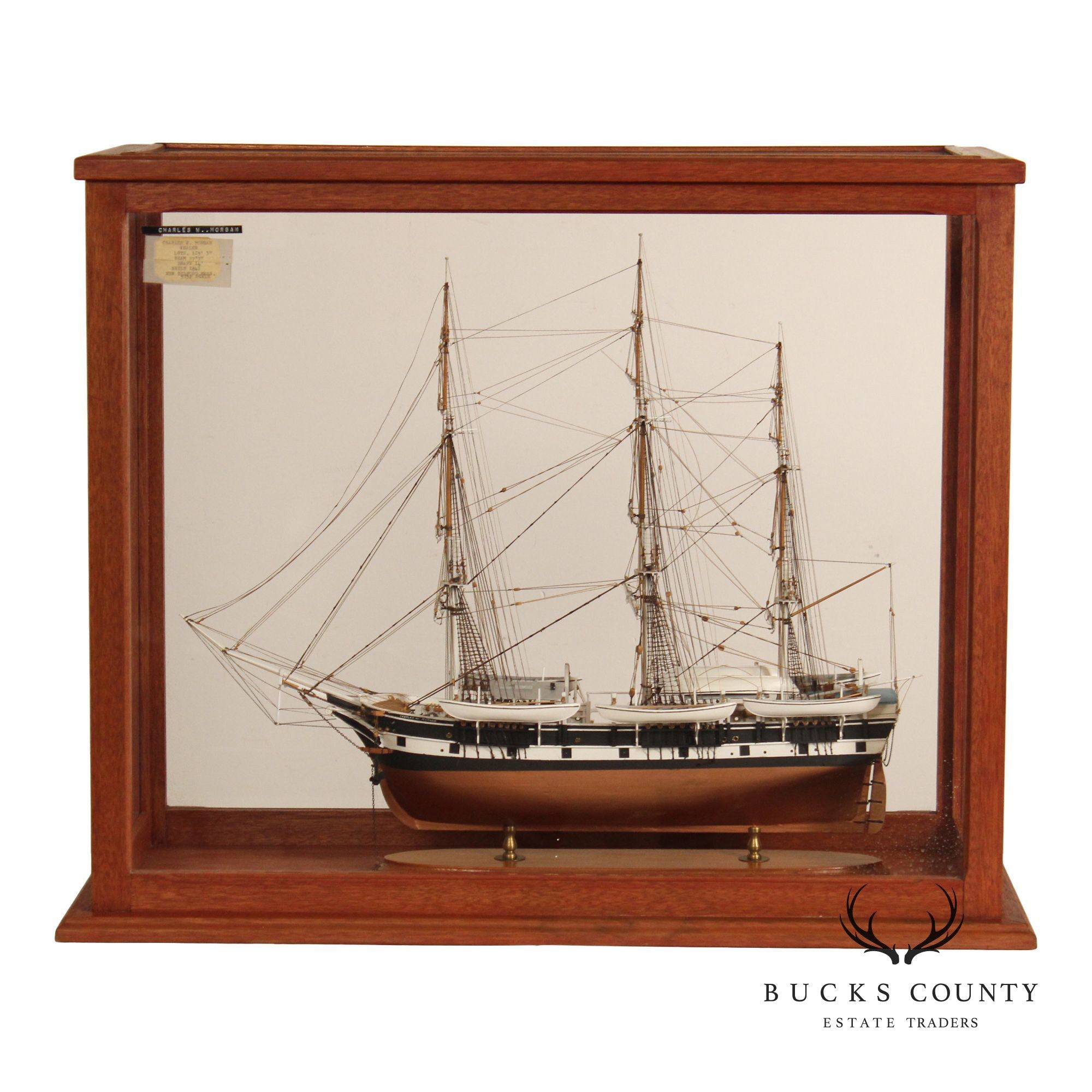 Model Ship 'Charles W. Morgan' In Wooden Display Case