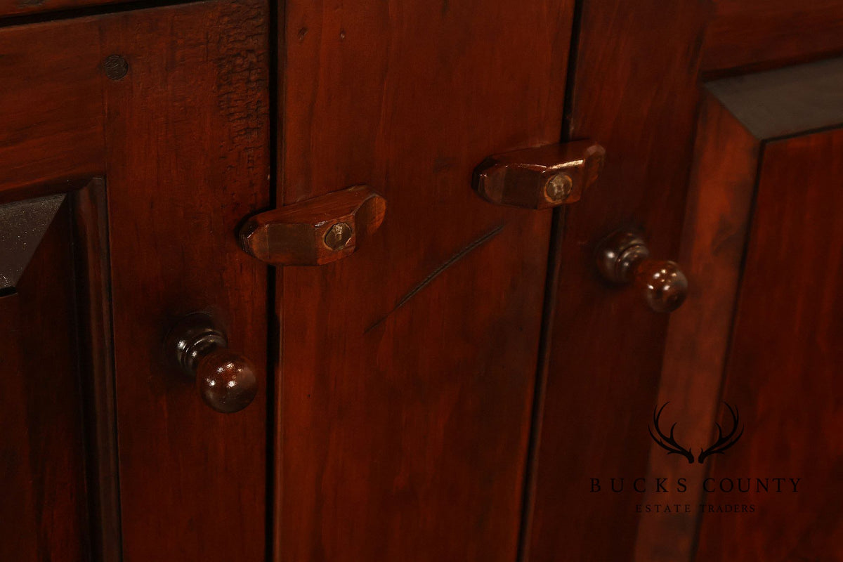 D.R. Dimes Pine Two-Piece Step-Back Cupboard