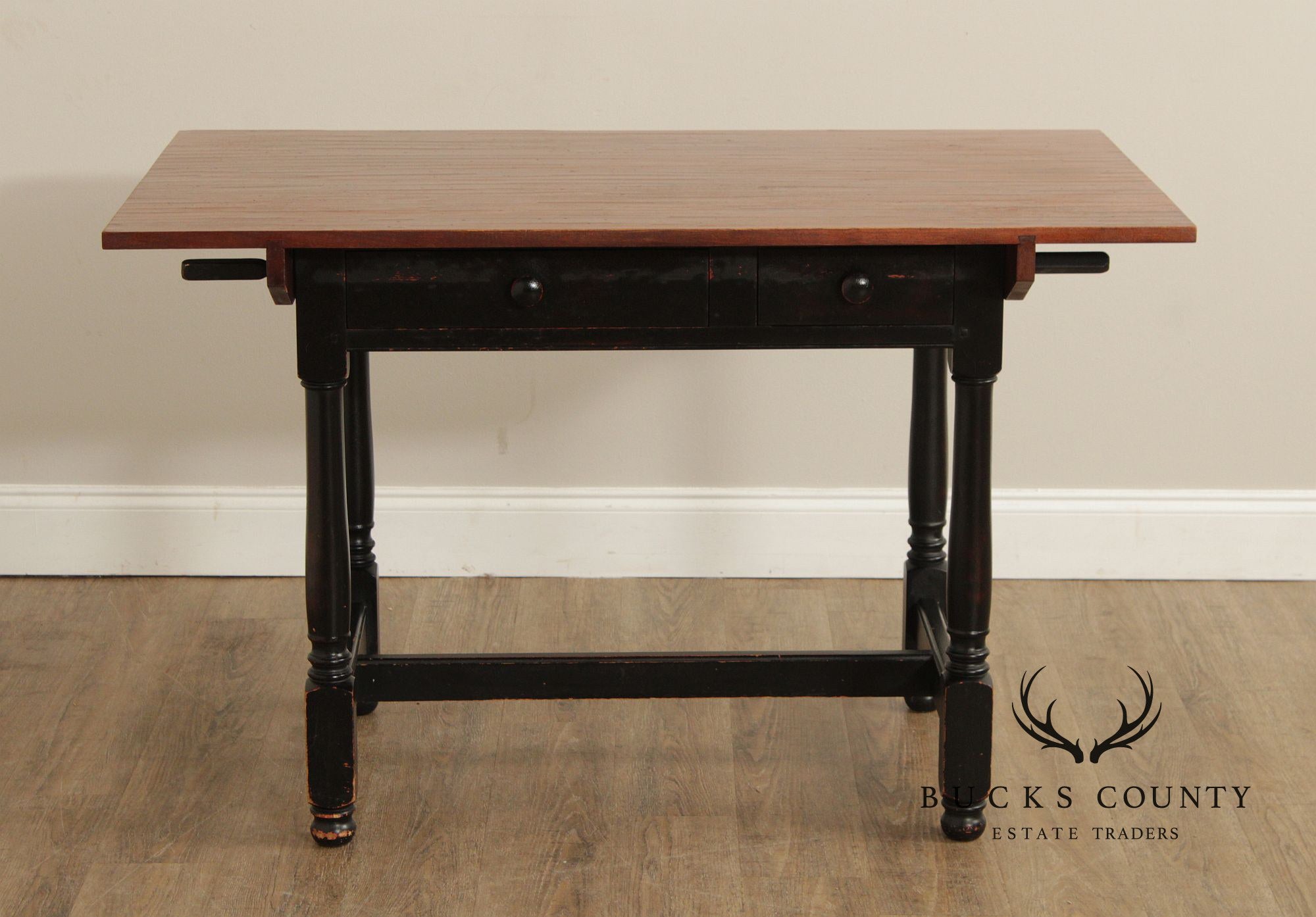 Farmhouse Style Cherry Top Painted Base Dining or Breakfast Table
