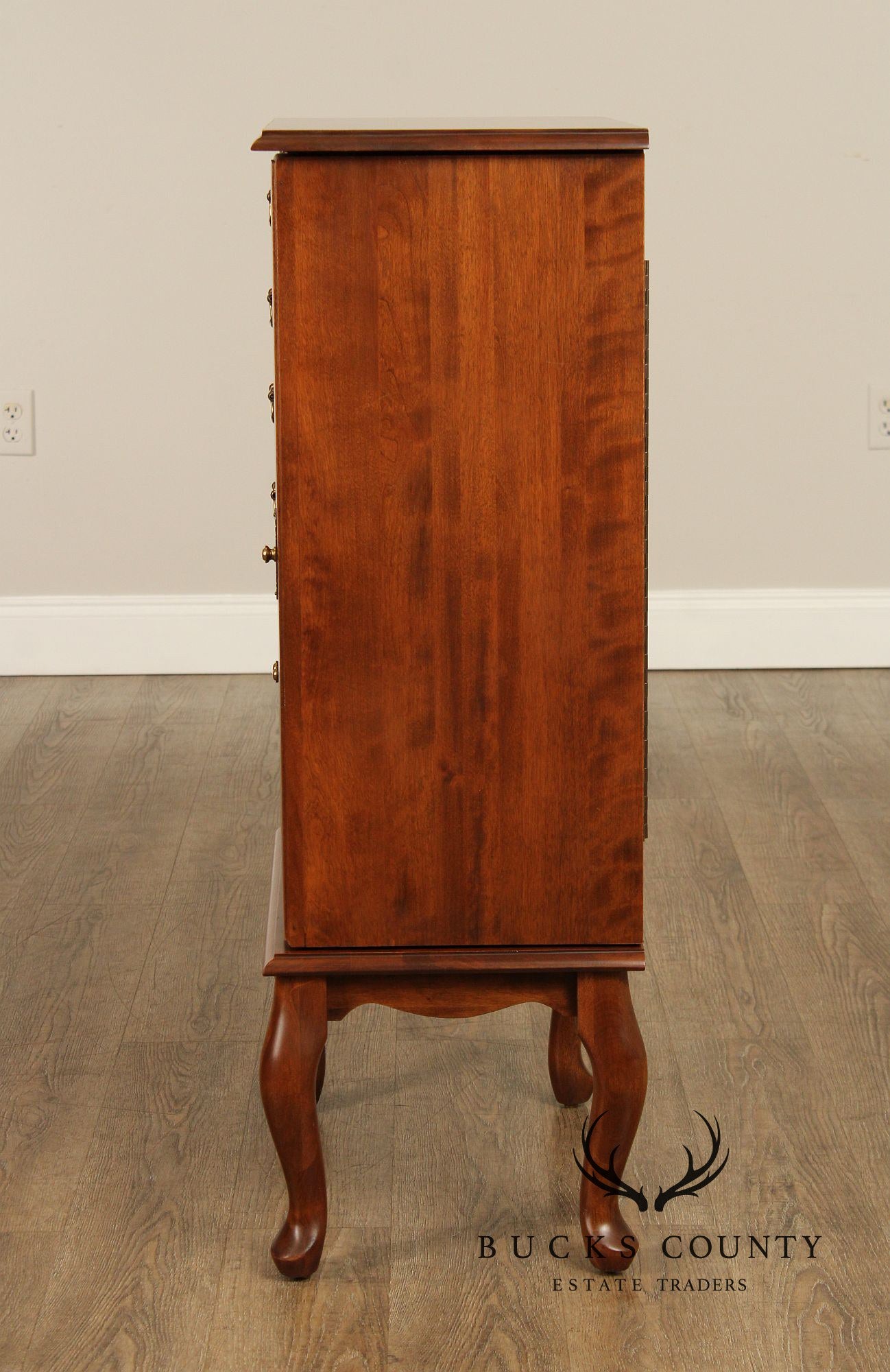 Ethan Allen Queen Anne Style Cherry Jewelry Armoire