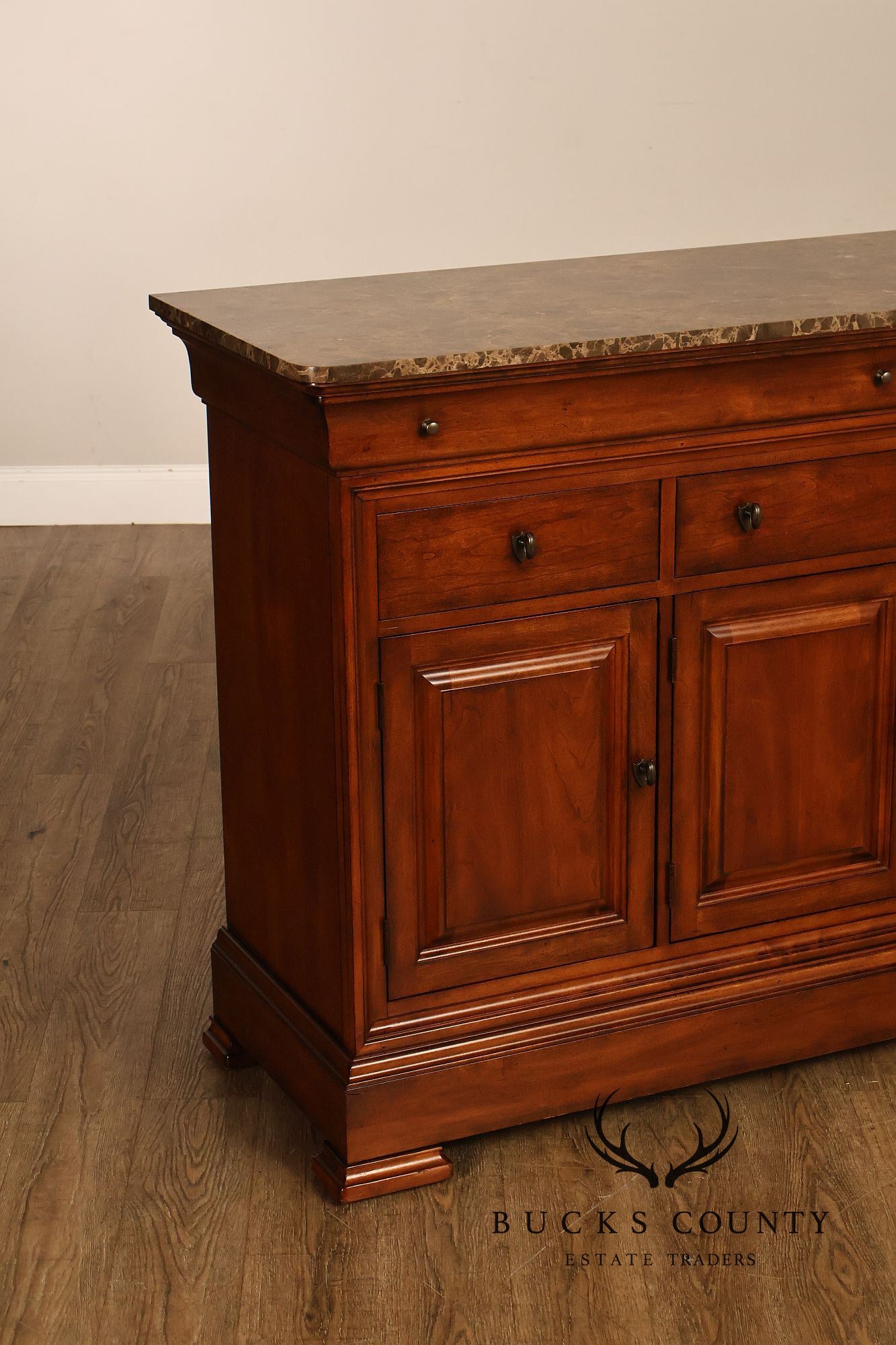 Thomasville King Street Collection Marble Top Four Door Credenza