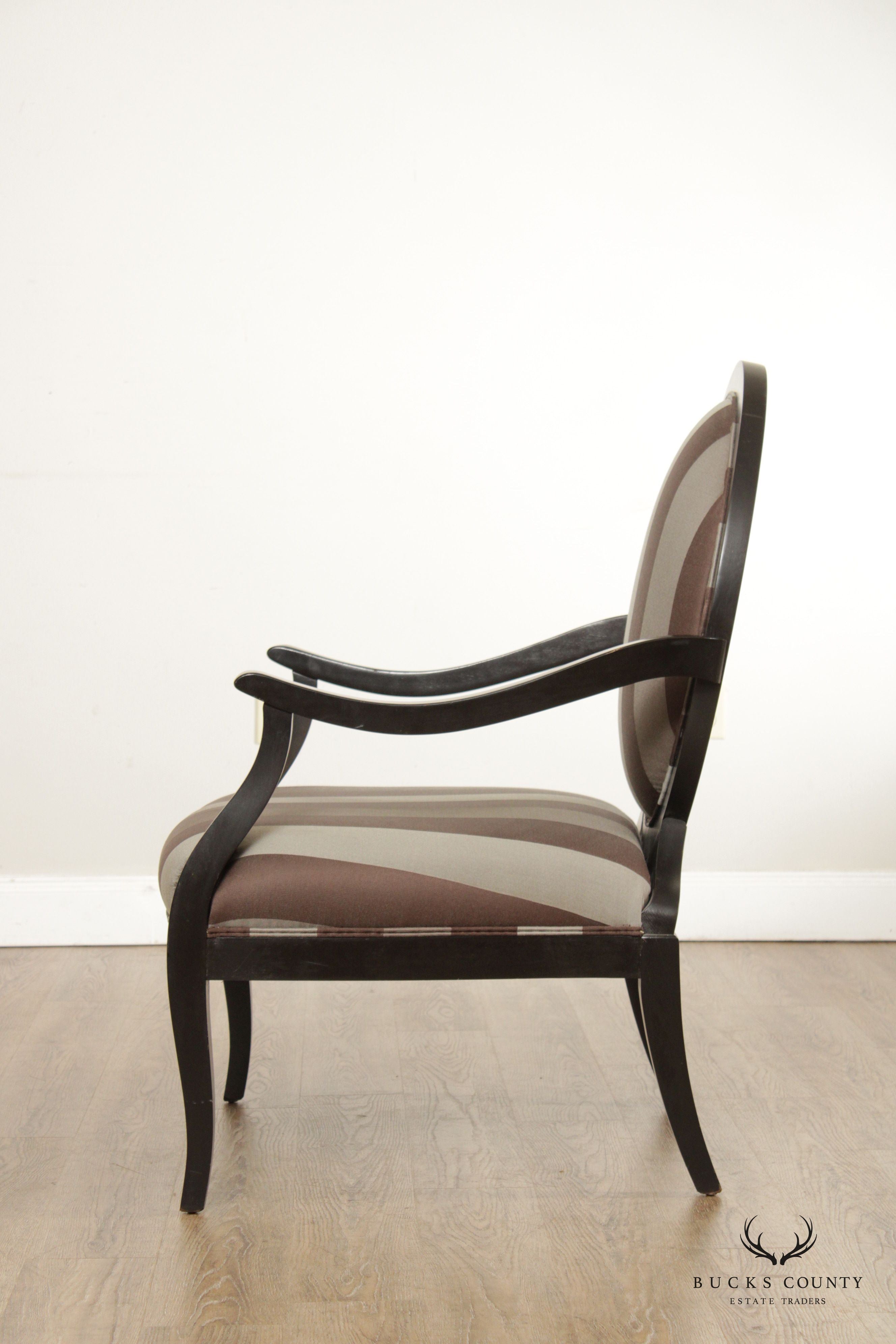 Regency Style Custom Upholstered Arm Chair