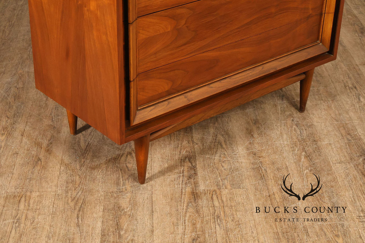 Mid Century Modern Walnut Gentleman’s Chest With Cabinet And Drawers By Basic Witz