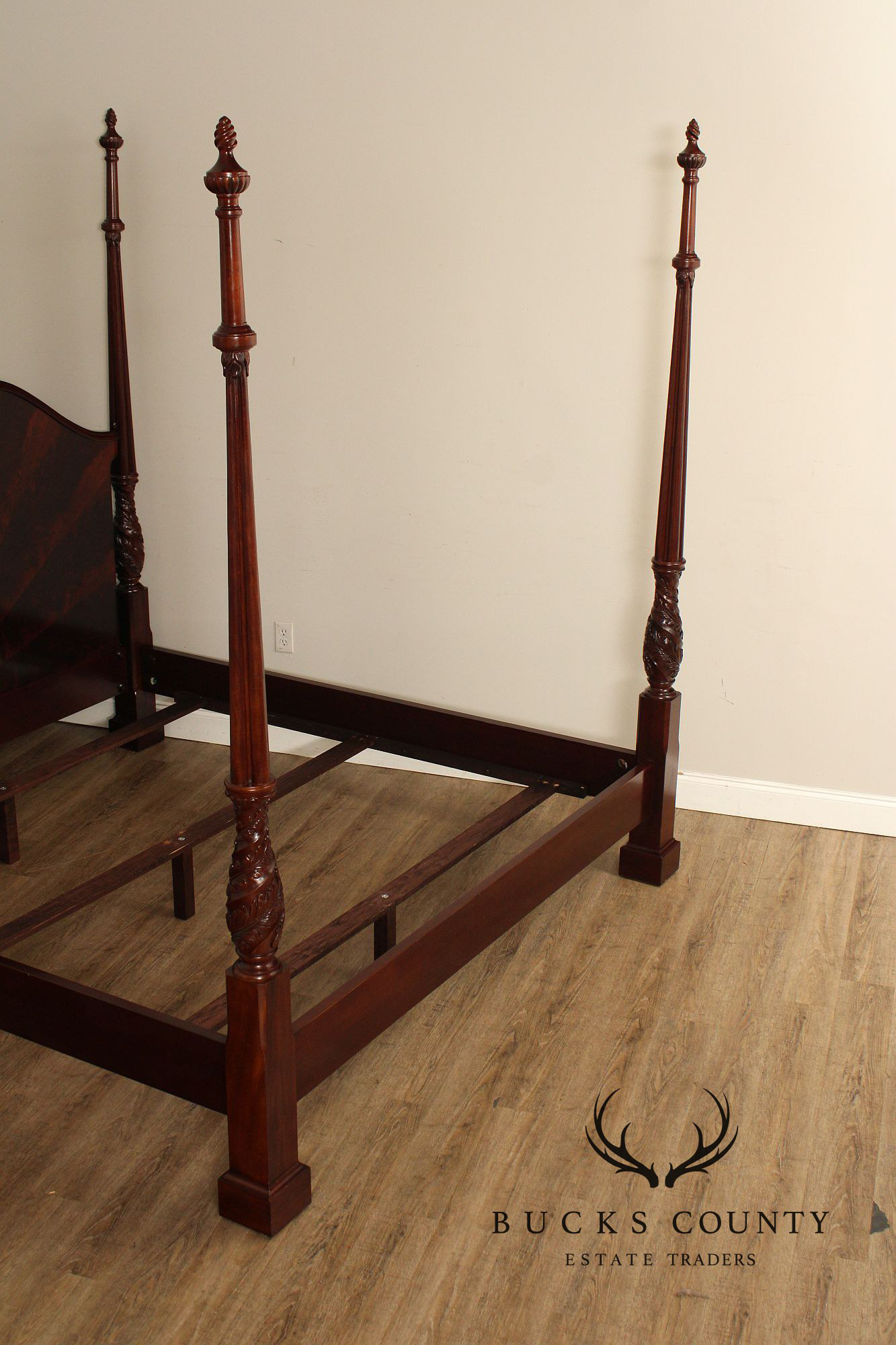 Baker Sunburst Mahogany King Size Poster Bed