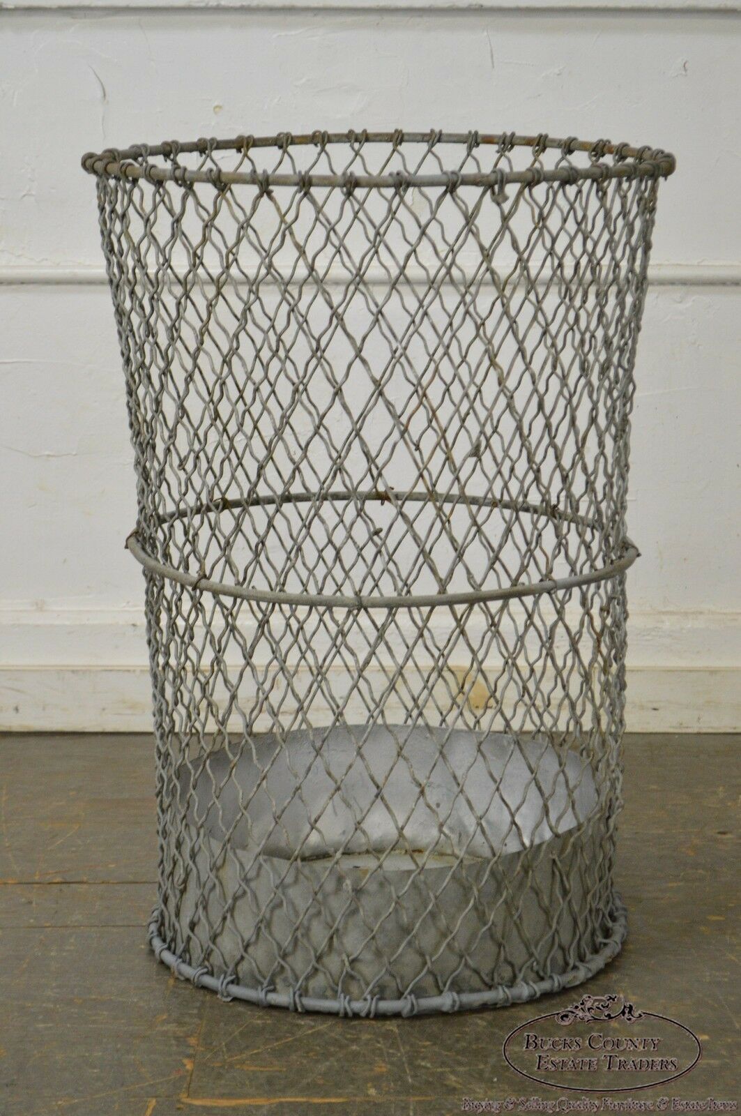 1920s Galvanized Iron Trash Can from NYC Central Park