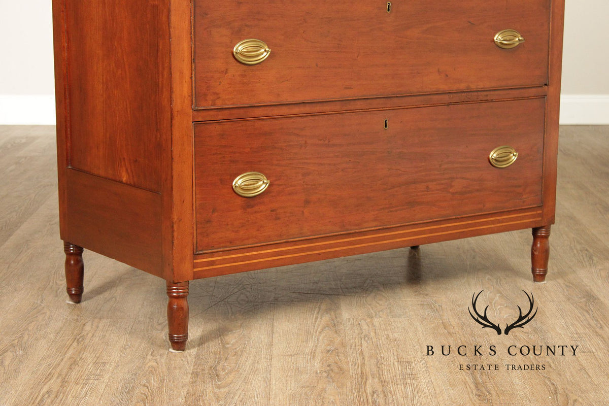 Antique Sheraton Style Poplar Four-Drawer Chest Of Drawers