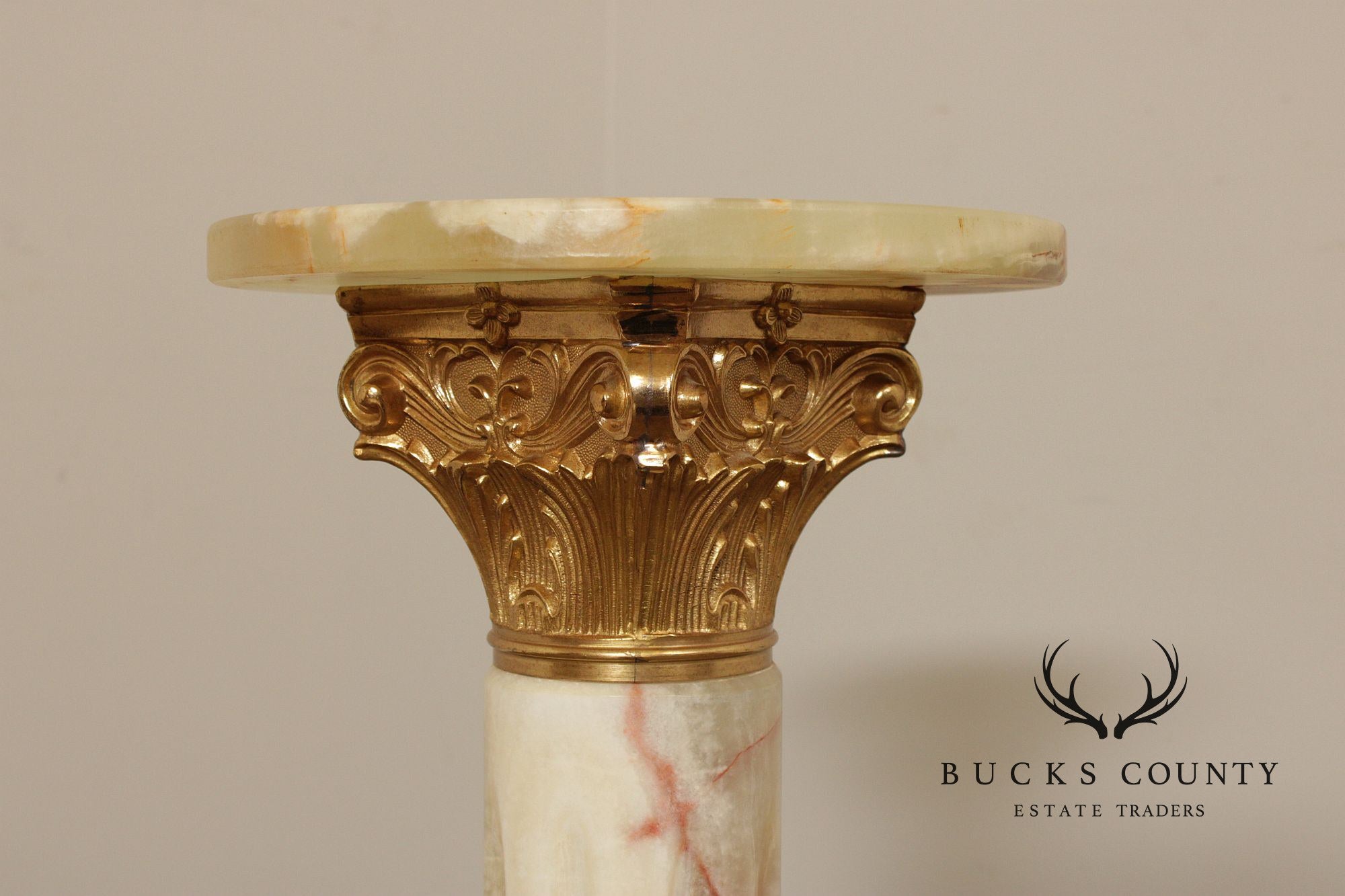 Antique Carved Onyx Pedestal