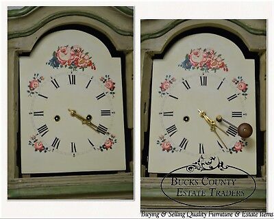 18th Century French Louis XV Period Hand Painted Long Case Clock