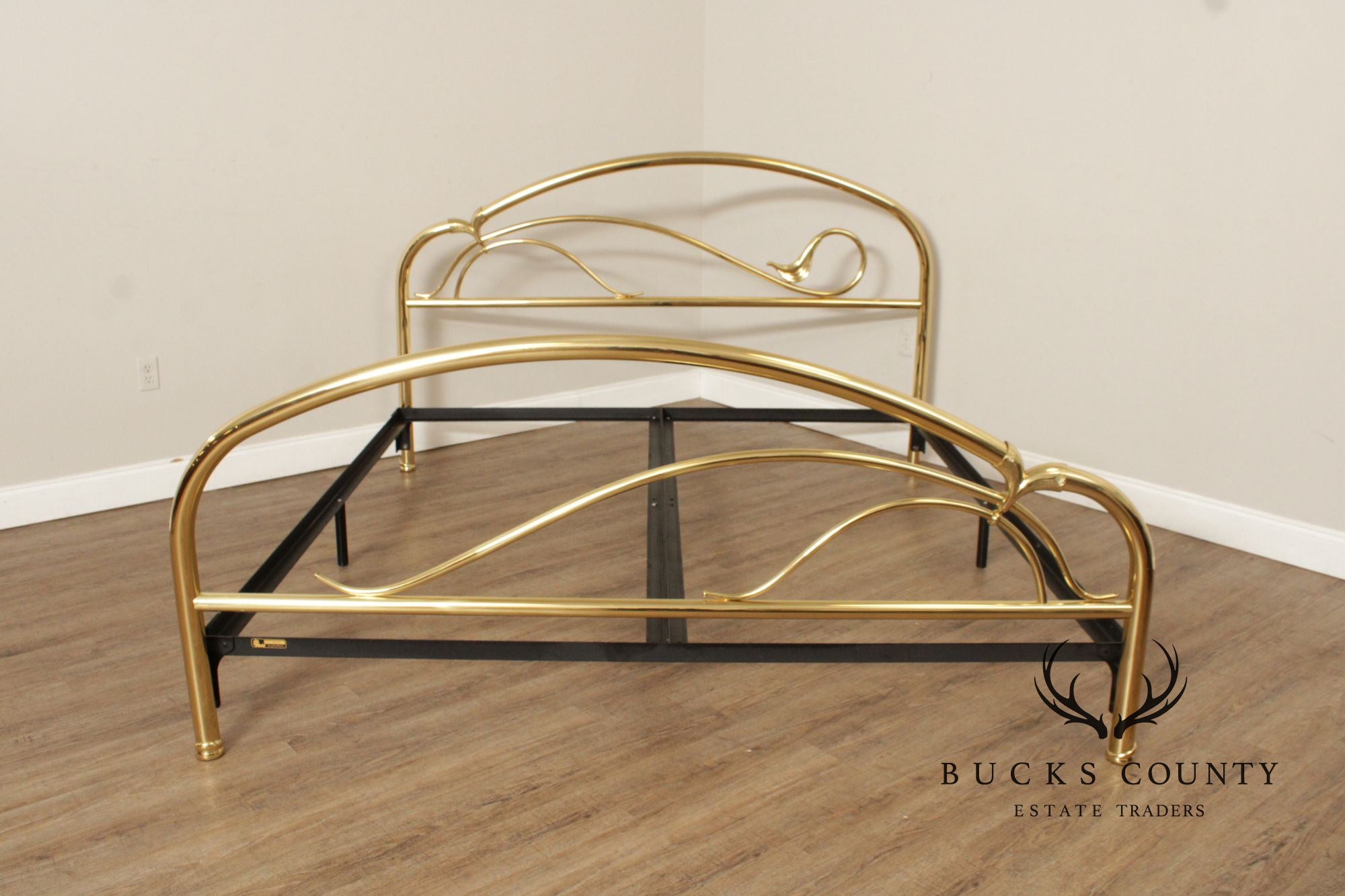 J.B. Ross Hollywood Regency Brass King Size Bed