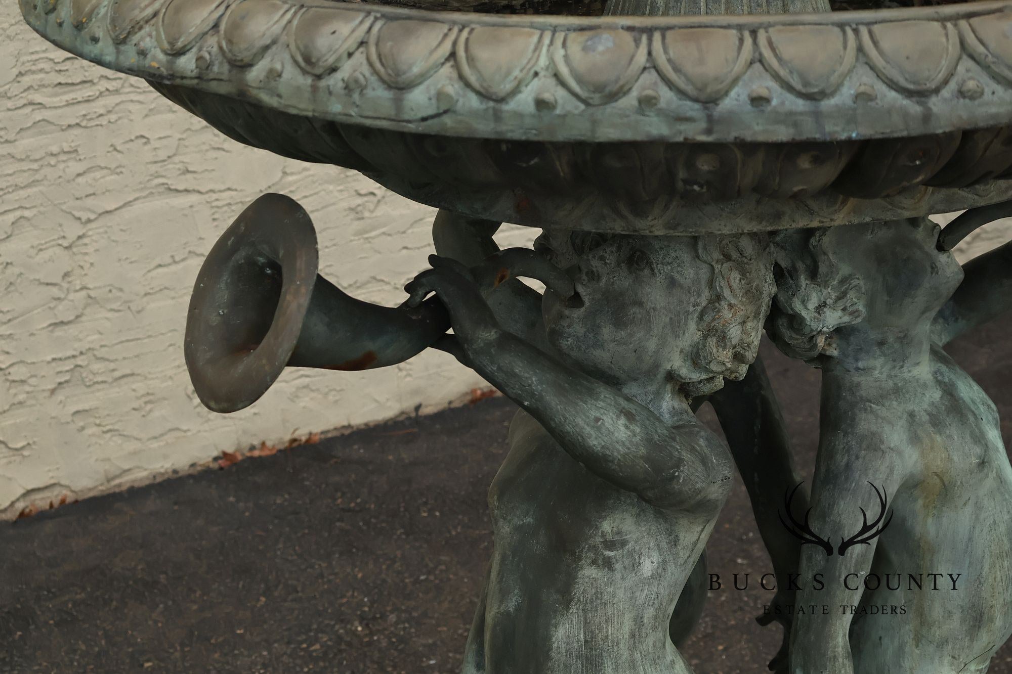 Vintage Two Tier Cherub Bronze Garden Fountain