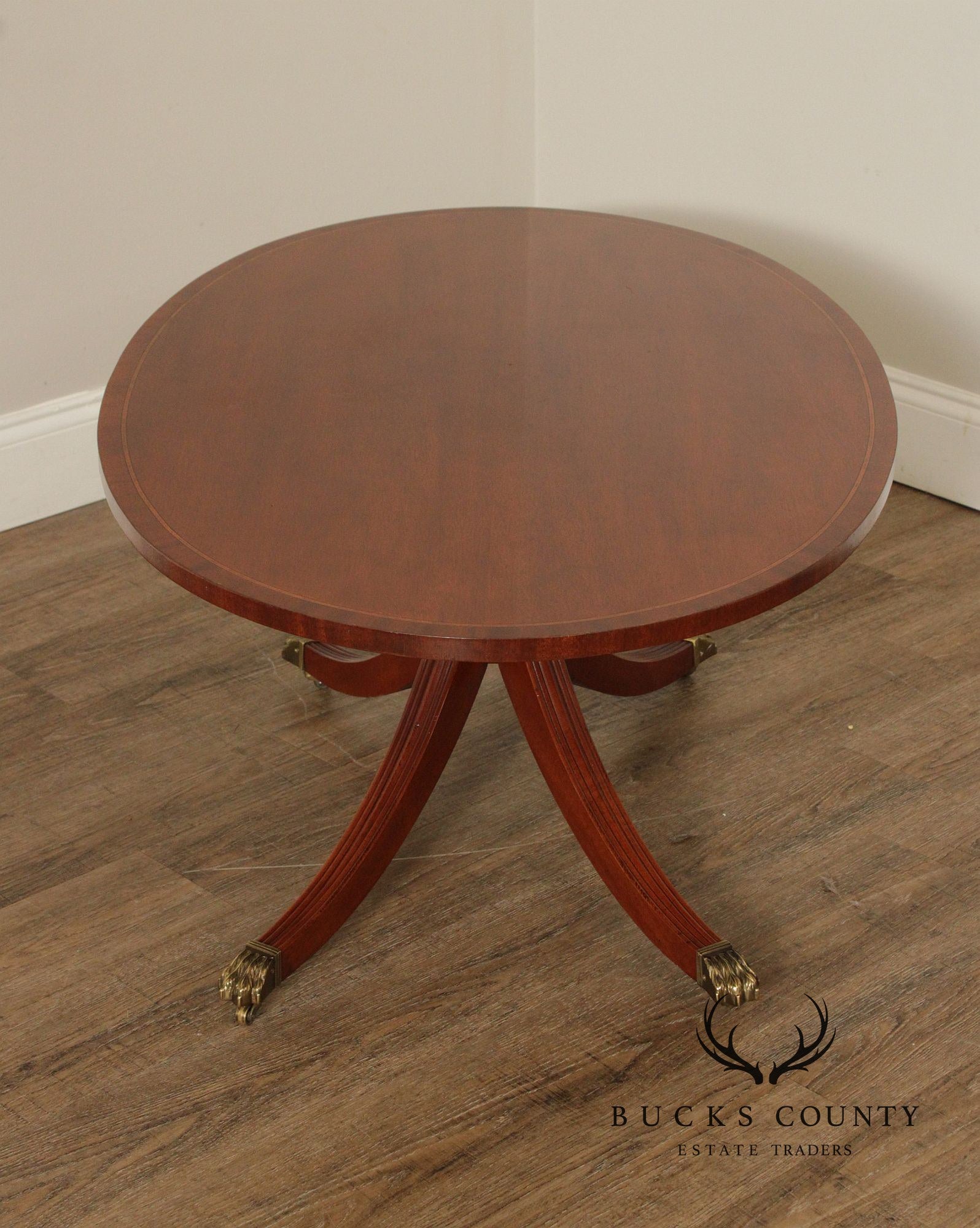 Councill English Regency Style Mahogany Oval Coffee Table