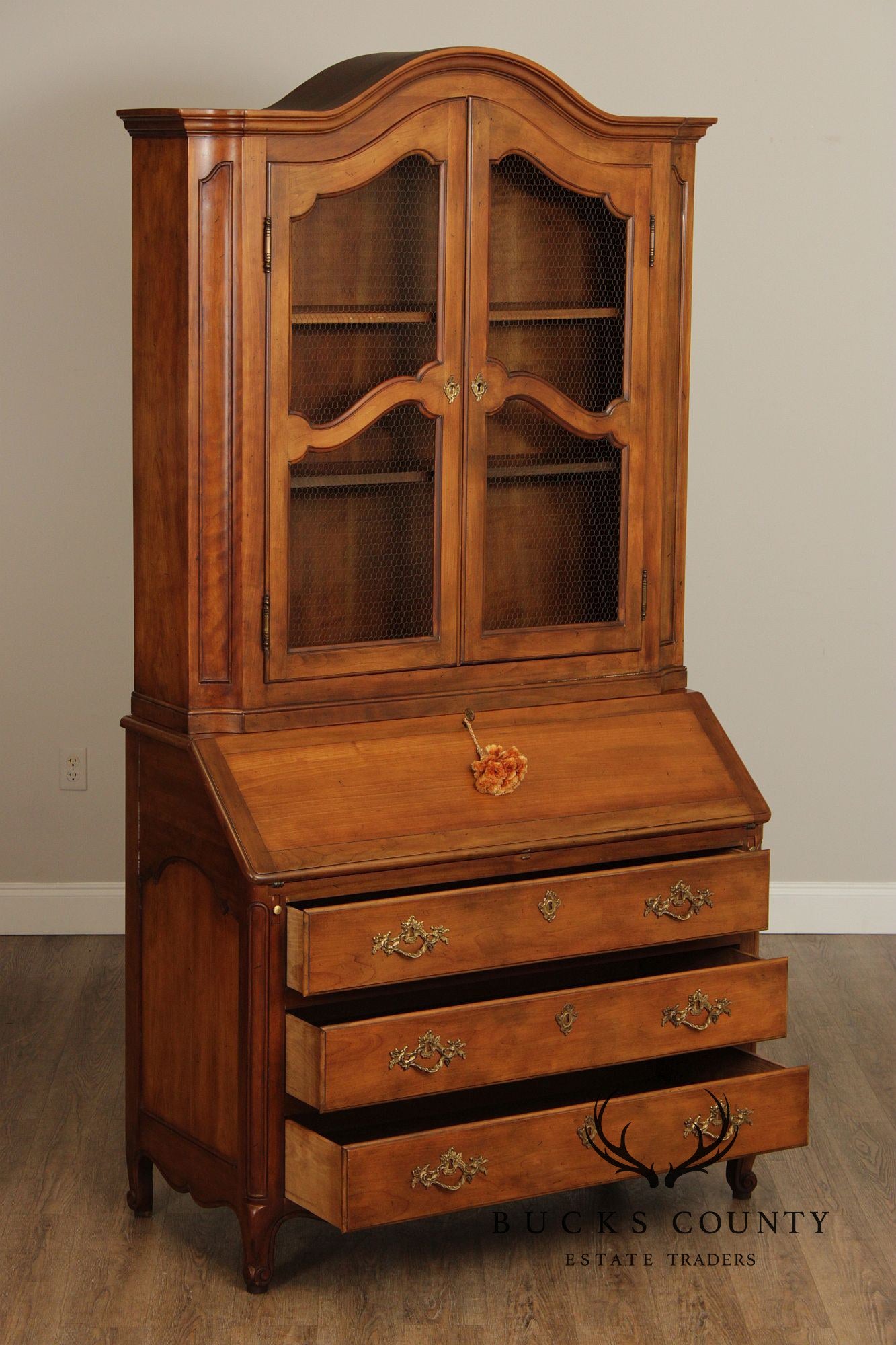 Baker Collector's Edition French Provincial Style Bookcase Top Secretary Desk