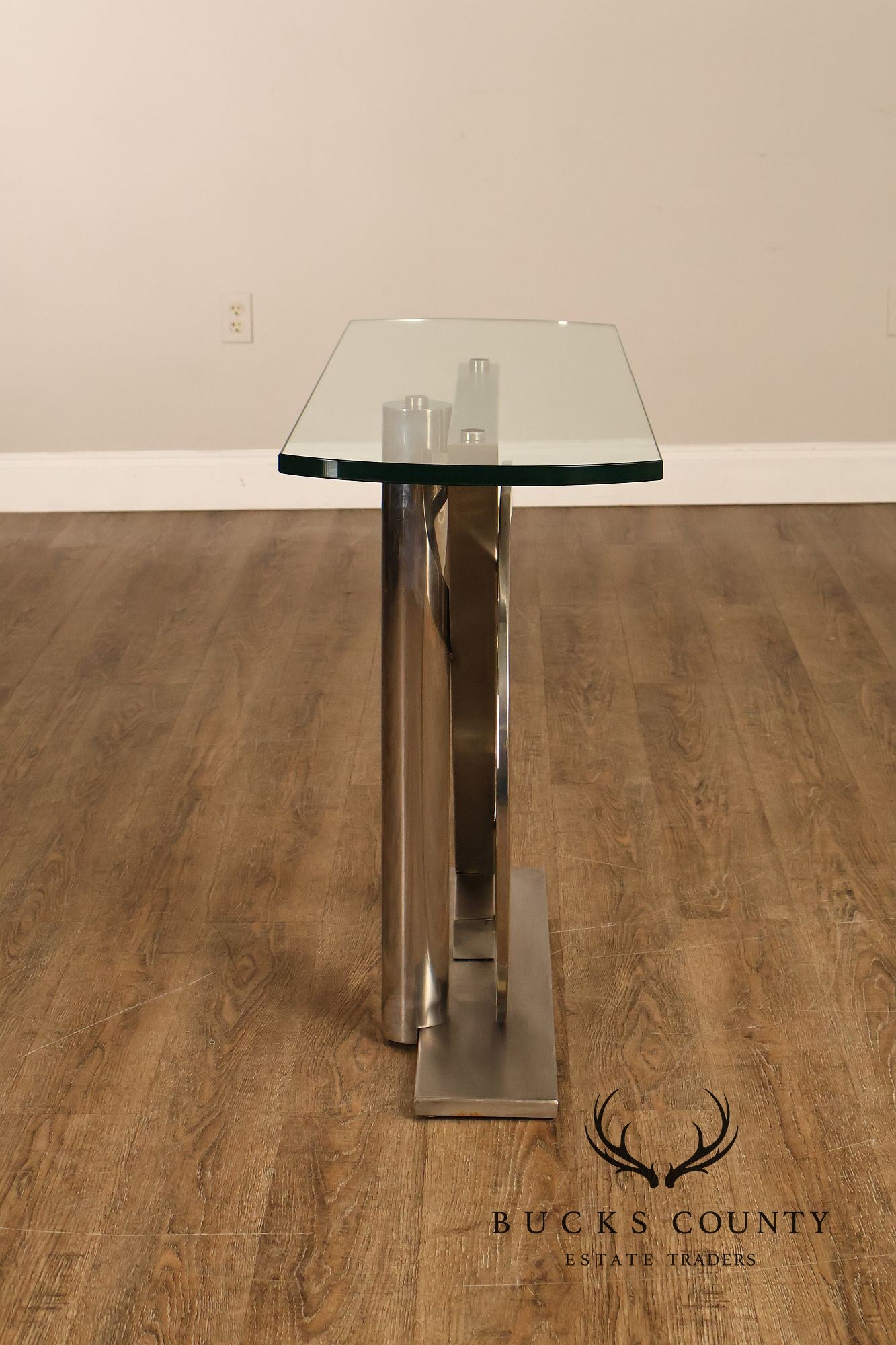 DIA Post Modern Glass Top Sculptural Console Table