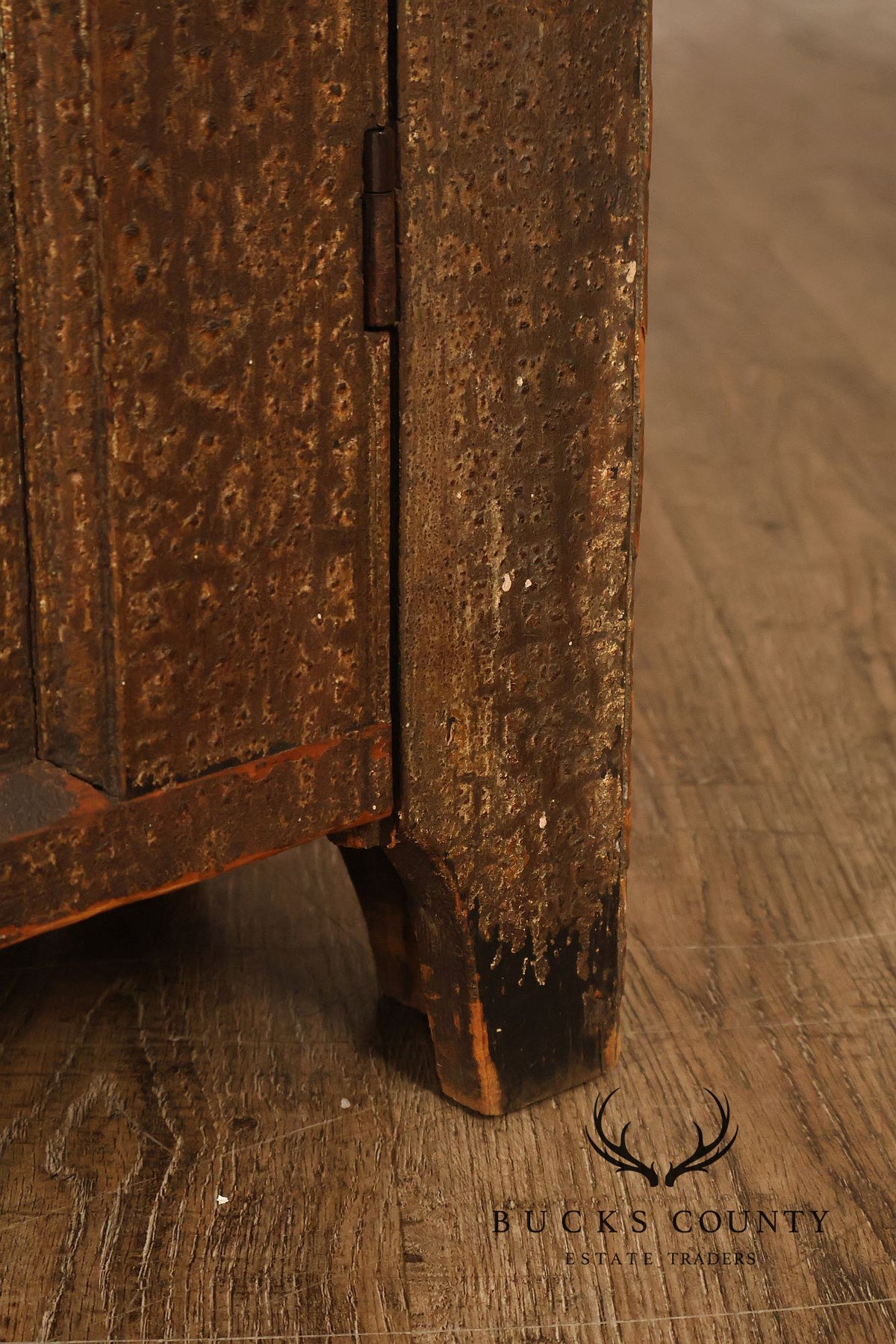 Antique Primitive Grain Painted Cupboard