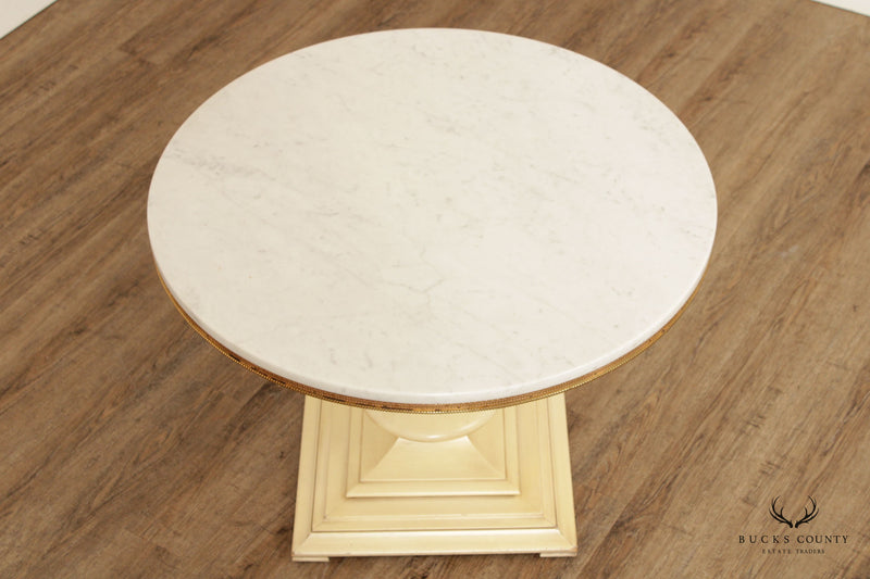 American of Chicago Vintage Round Marble Top Neoclassical Style Coffee or Center Table