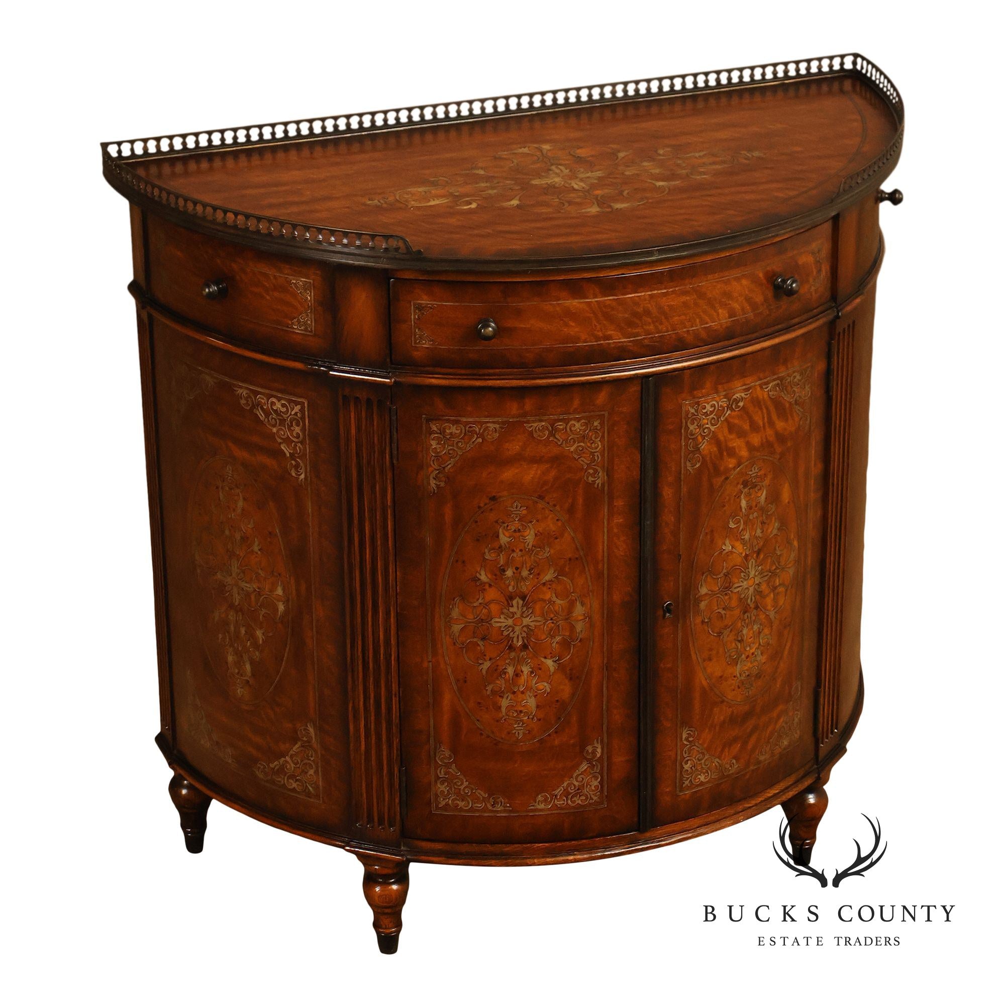 Theodore Alexander Demilune Console Cabinet
