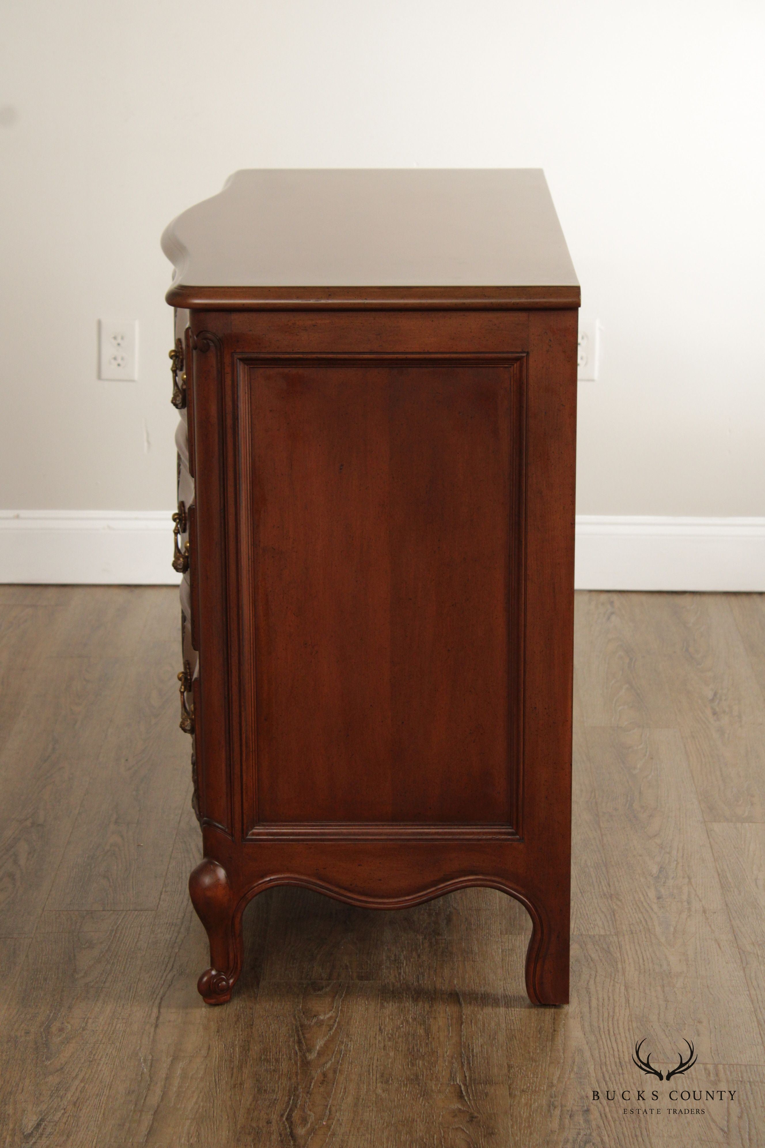 Auffray & Company French Louis XV Style Carved Fruitwood Chest Of Drawers