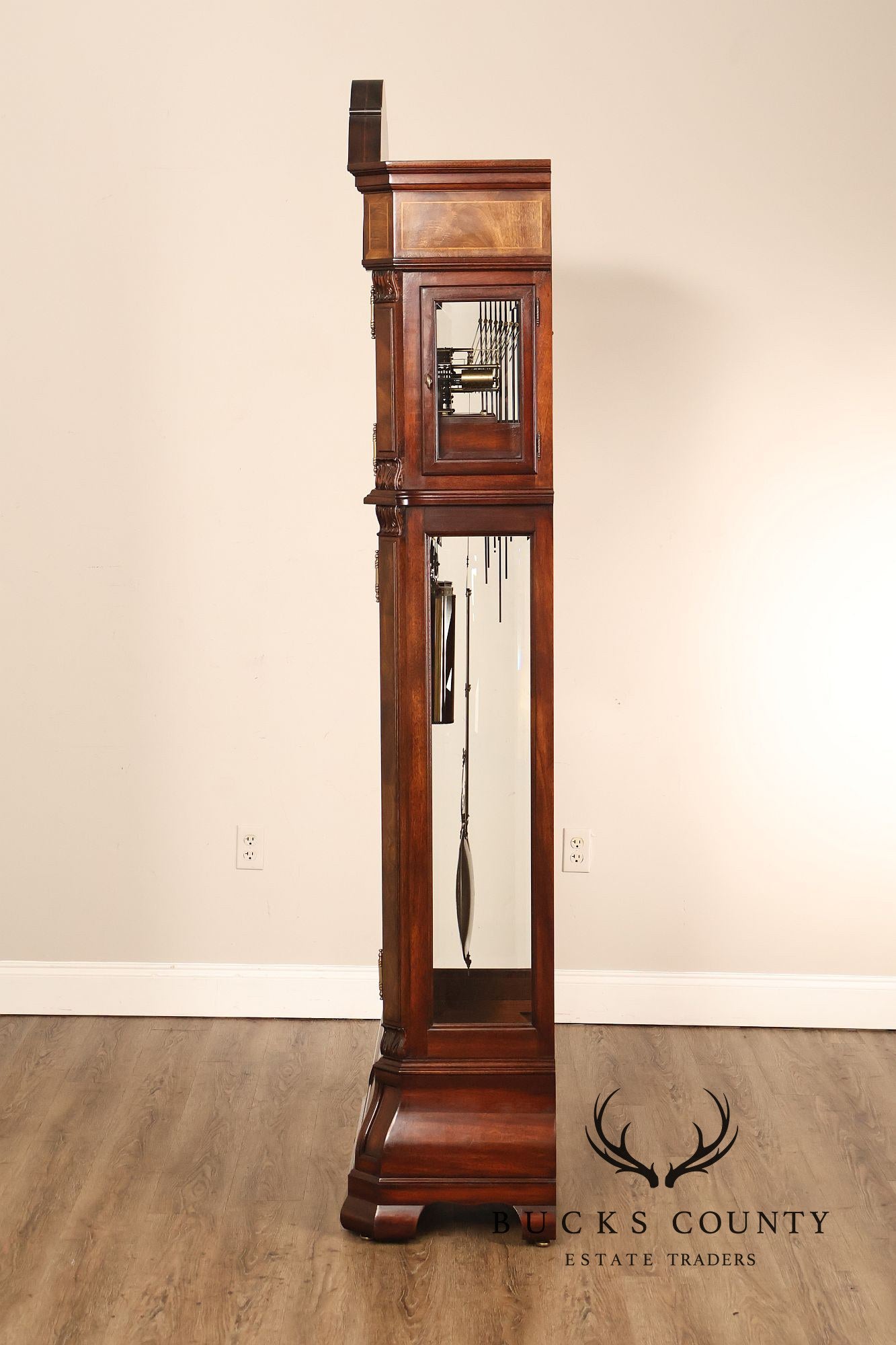 Sligh Mahogany Inlaid Grandfather Clock