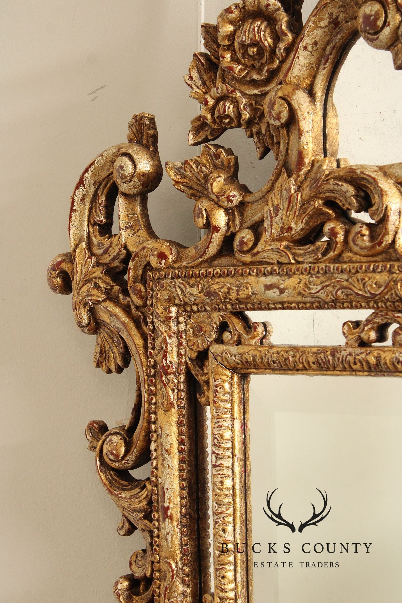 John Richard Italian Rococo Style Giltwood Carved Wall Mirror