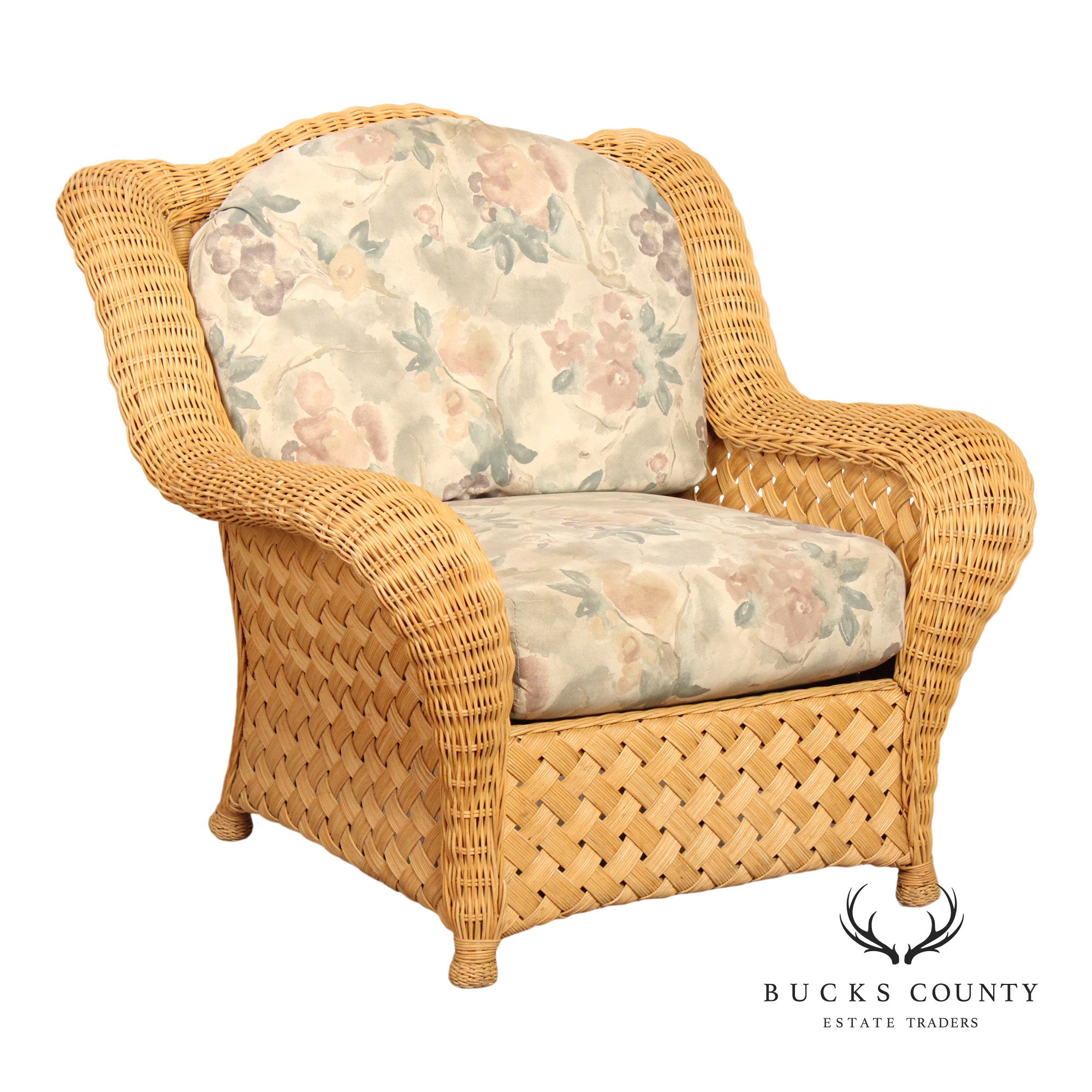 Quality Vintage Wicker Lounge Armchair
