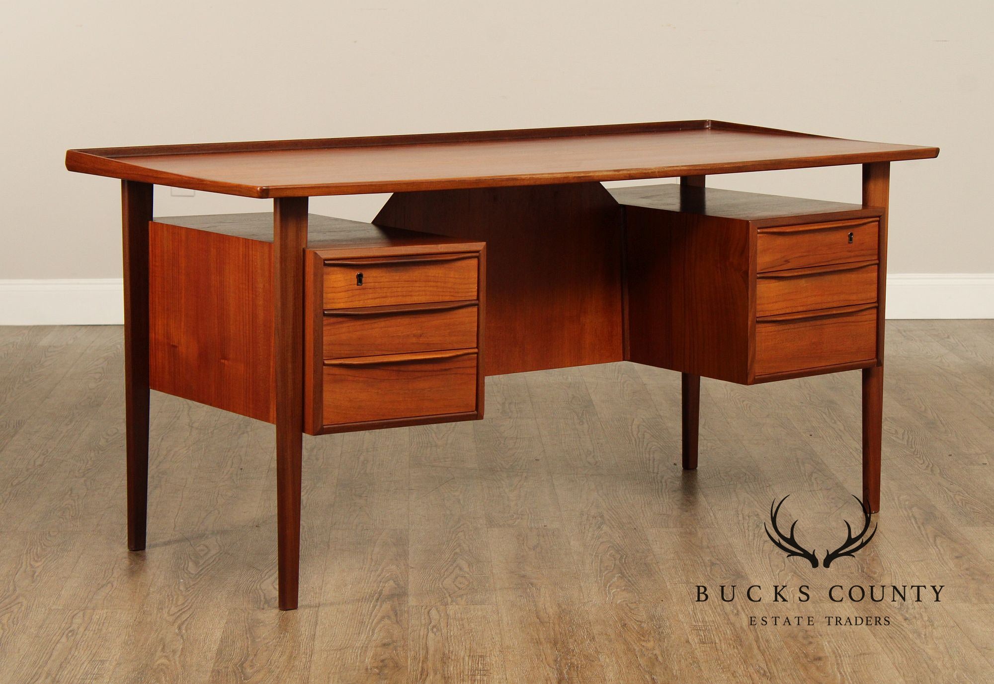 Peter Løvig Nielsen Danish Modern Teak Executive Desk