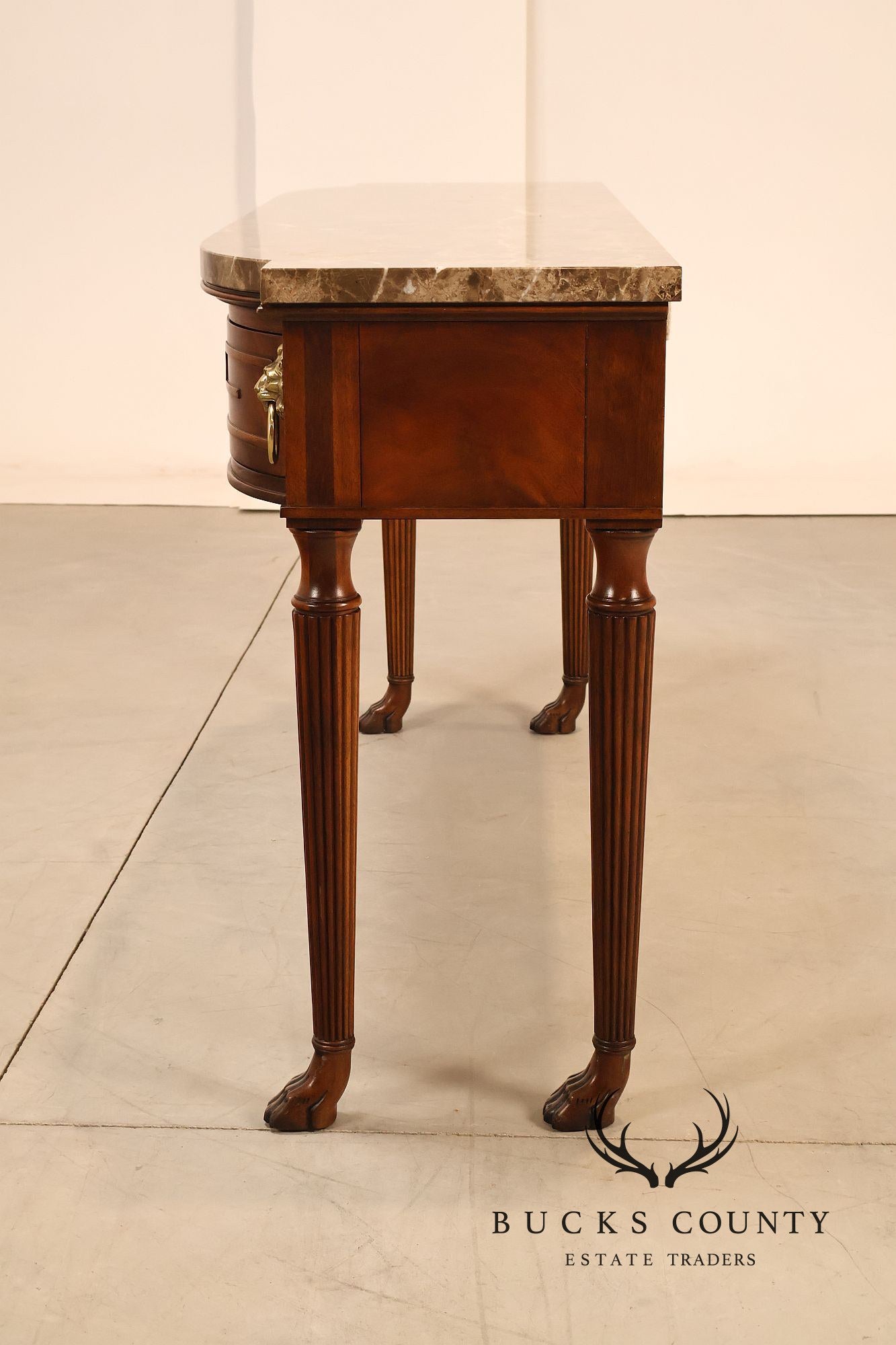 Henredon Historic Natchez Collection Regency Style Mahogany Marble Top Console Table
